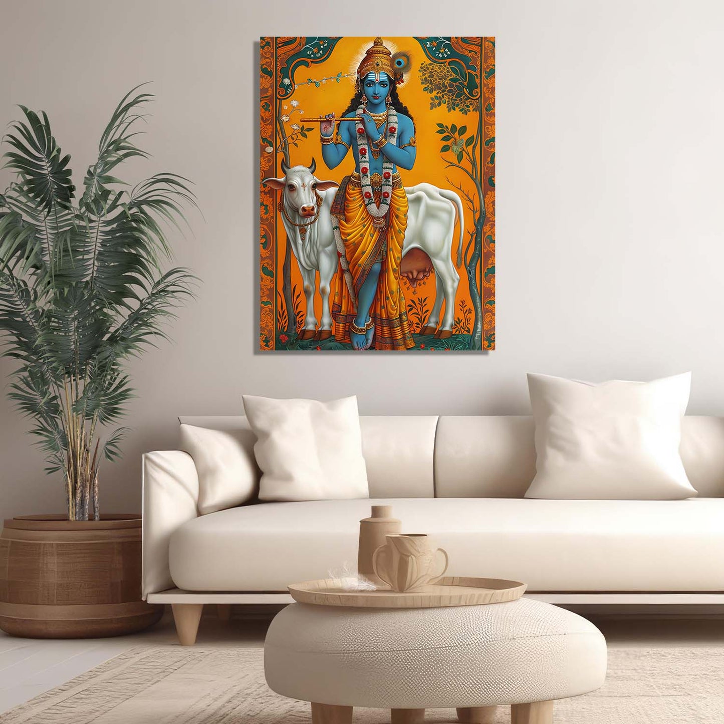 Traditional Inidan Folk Art - Kerala Mural Canvas Art Prints For Home Decor Wall Decor