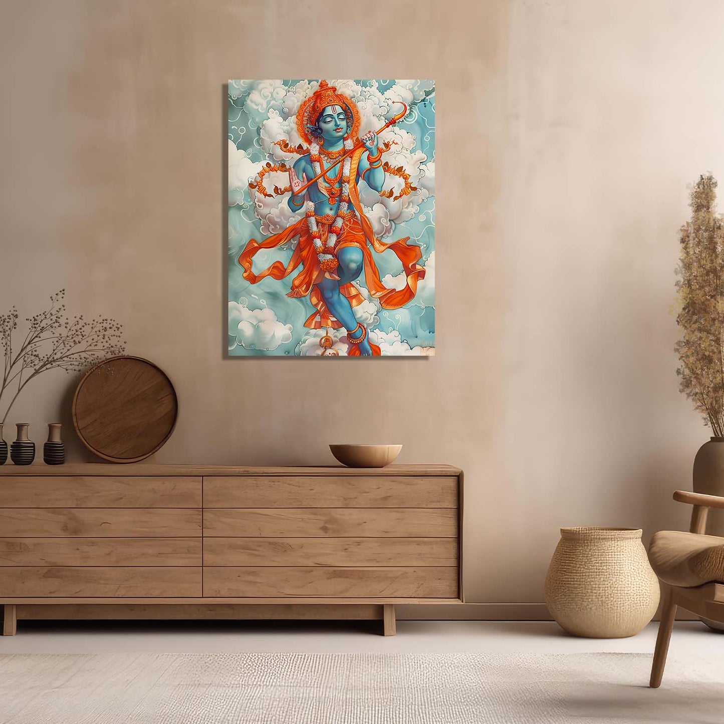 Traditional Inidan Folk Art - Kerala Mural Canvas Art Prints For Home Decor Wall Decor