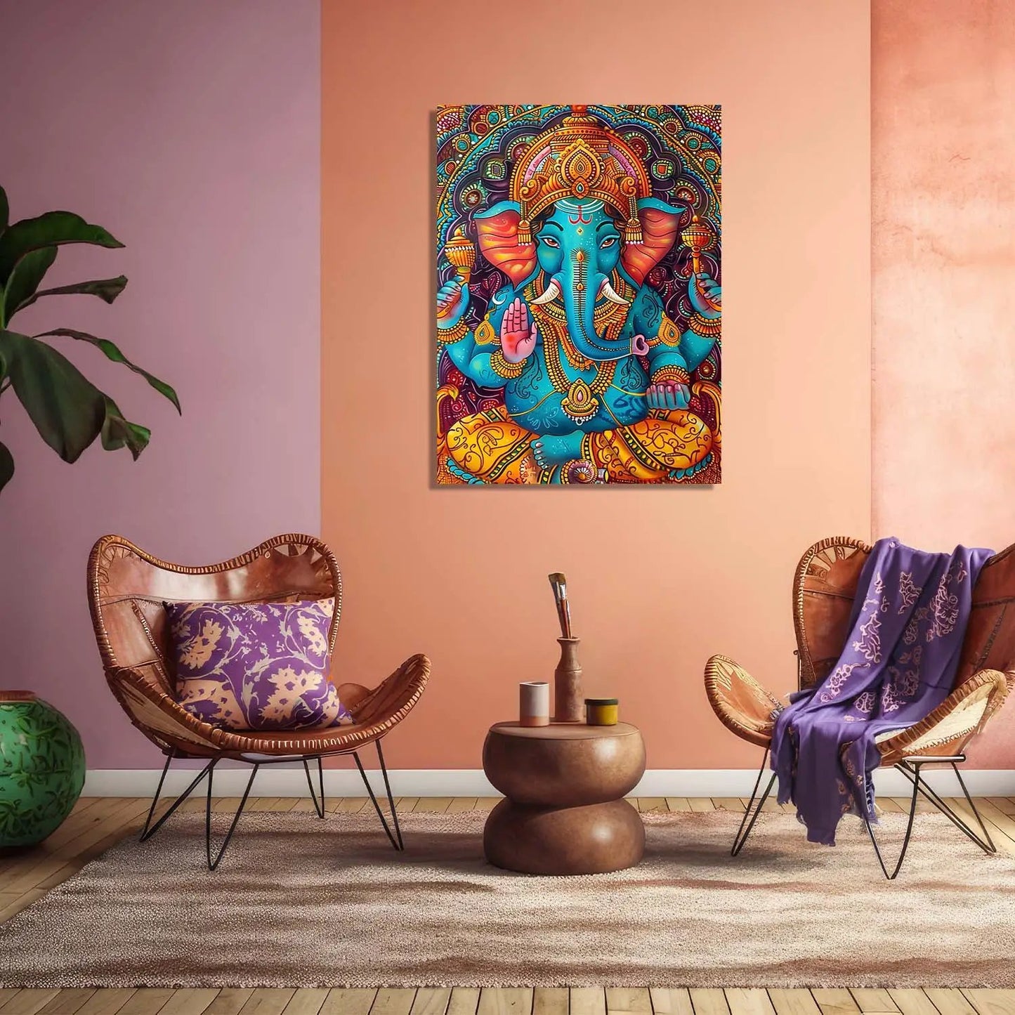 Traditional Inidan Folk Art - Kerala Mural Canvas Art Prints For Home Decor Wall Decor