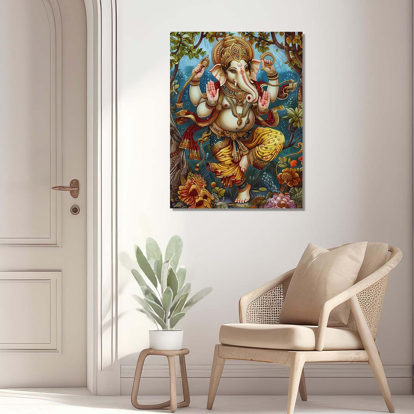 Traditional Inidan Folk Art - Kerala Mural Canvas Art Prints For Home Decor Wall Decor