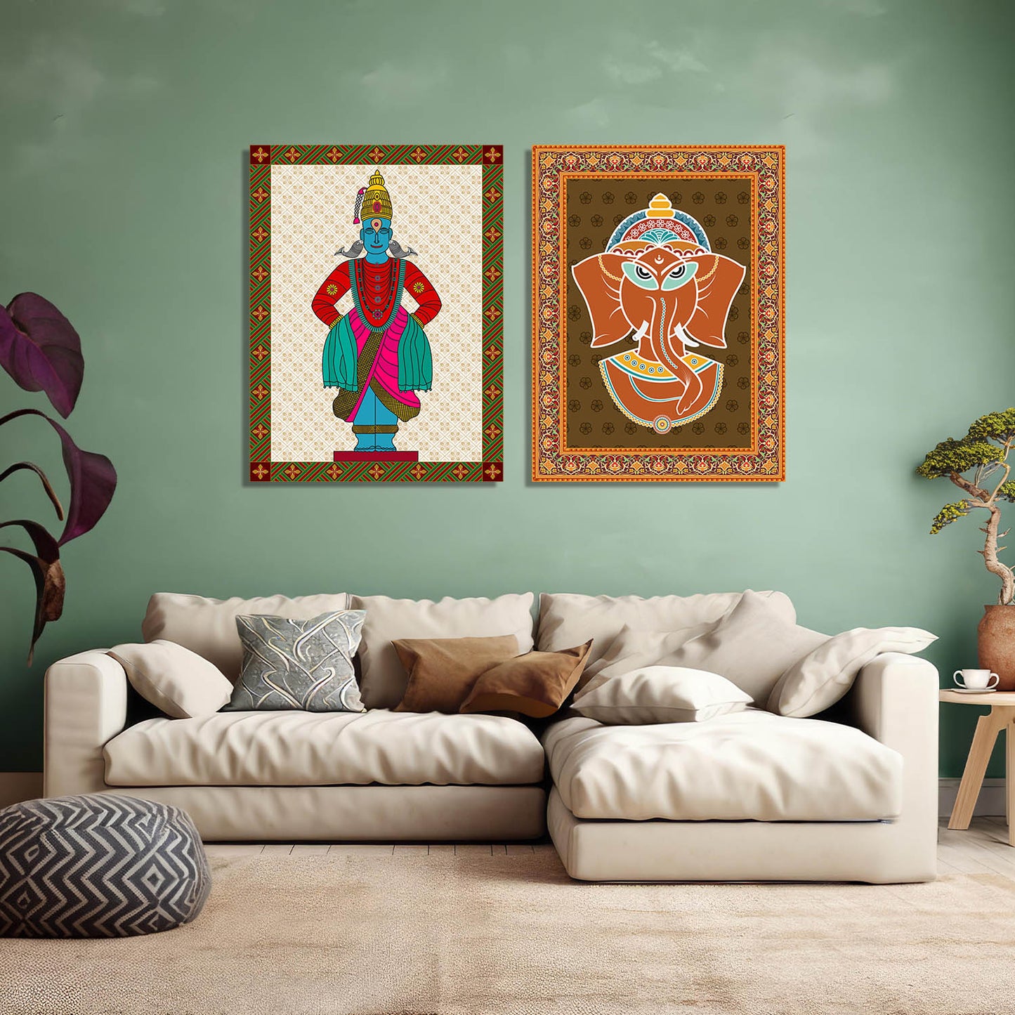 Traditional Indian Folk Art Gond Art Canvas Prints For Home Decor Wall Decor