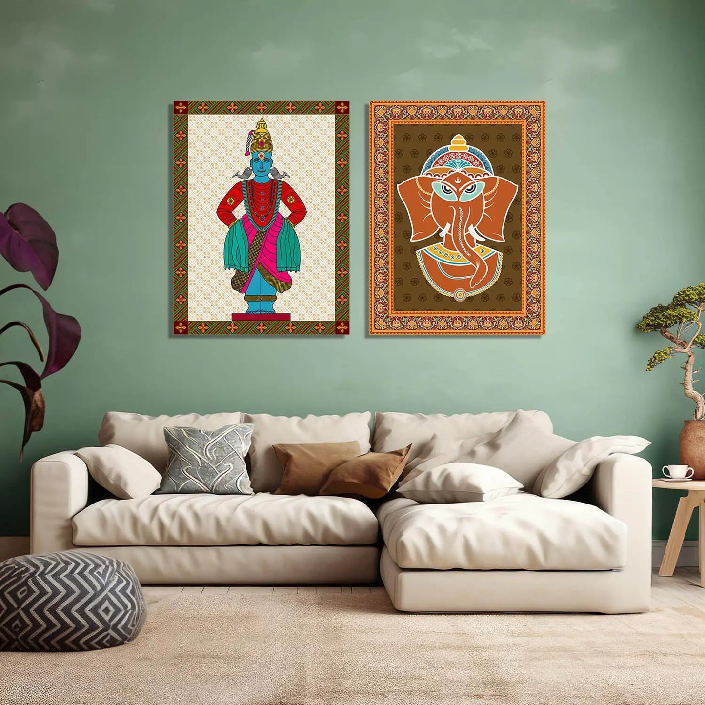 Traditional Indian Folk Art Gond Art Canvas Prints For Home Decor Wall Decor
