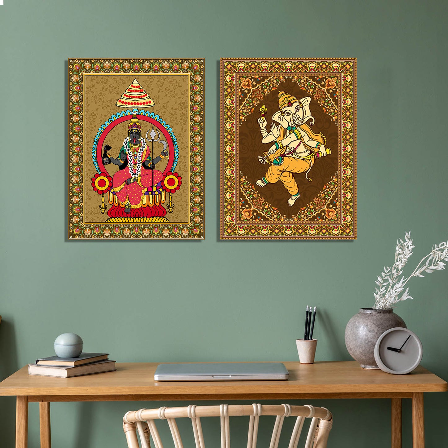 Traditional Indian Pattachitra Art Canvas Prints For Home Decor Wall Decor