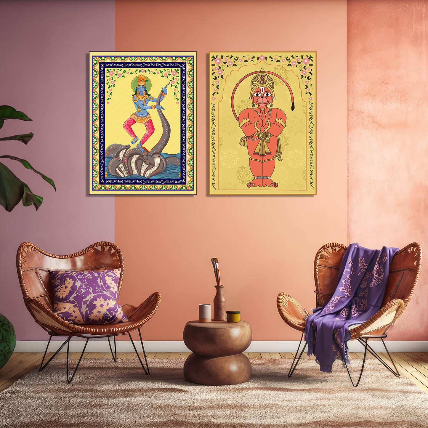Traditional Indian Pattachitra Art Canvas Prints For Home Decor Wall Decor