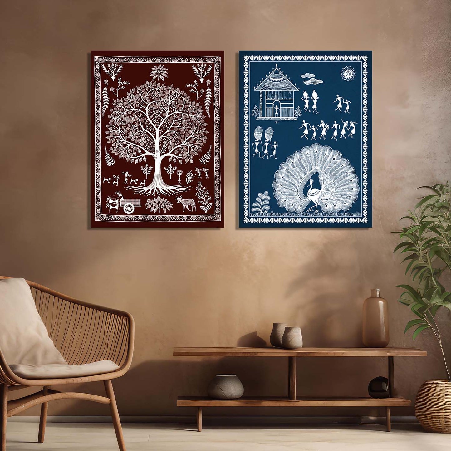 Traditional Indian Tanjore Art Canvas Prints For Home Decor Wall Decor