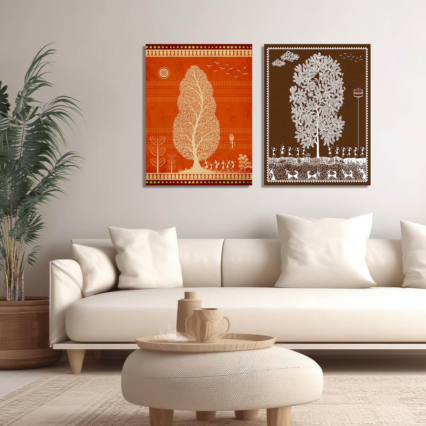 Traditional Indian Tanjore Art Canvas Prints For Home Decor Wall Decor