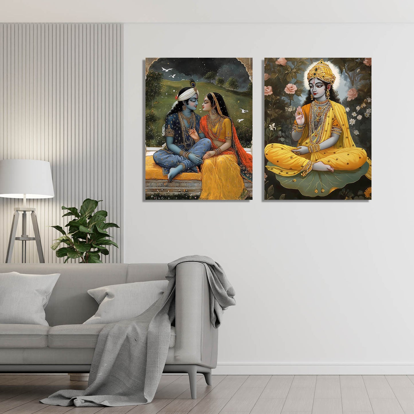 Folk Art Kangra Painting Art Canvas Prints For Home Decor Wall Decor