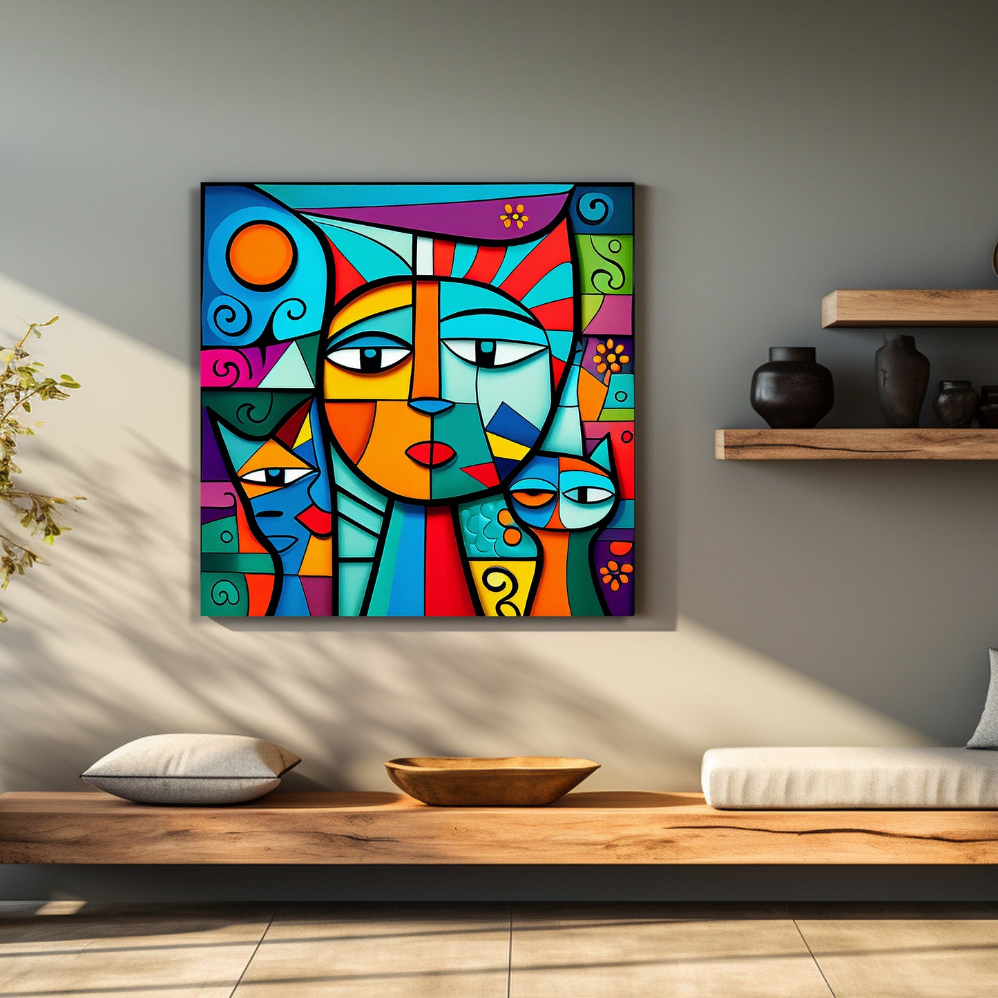 Vibrant Modern Art Canvas Print for Living Room Bedroom Home and Office Wall Decor