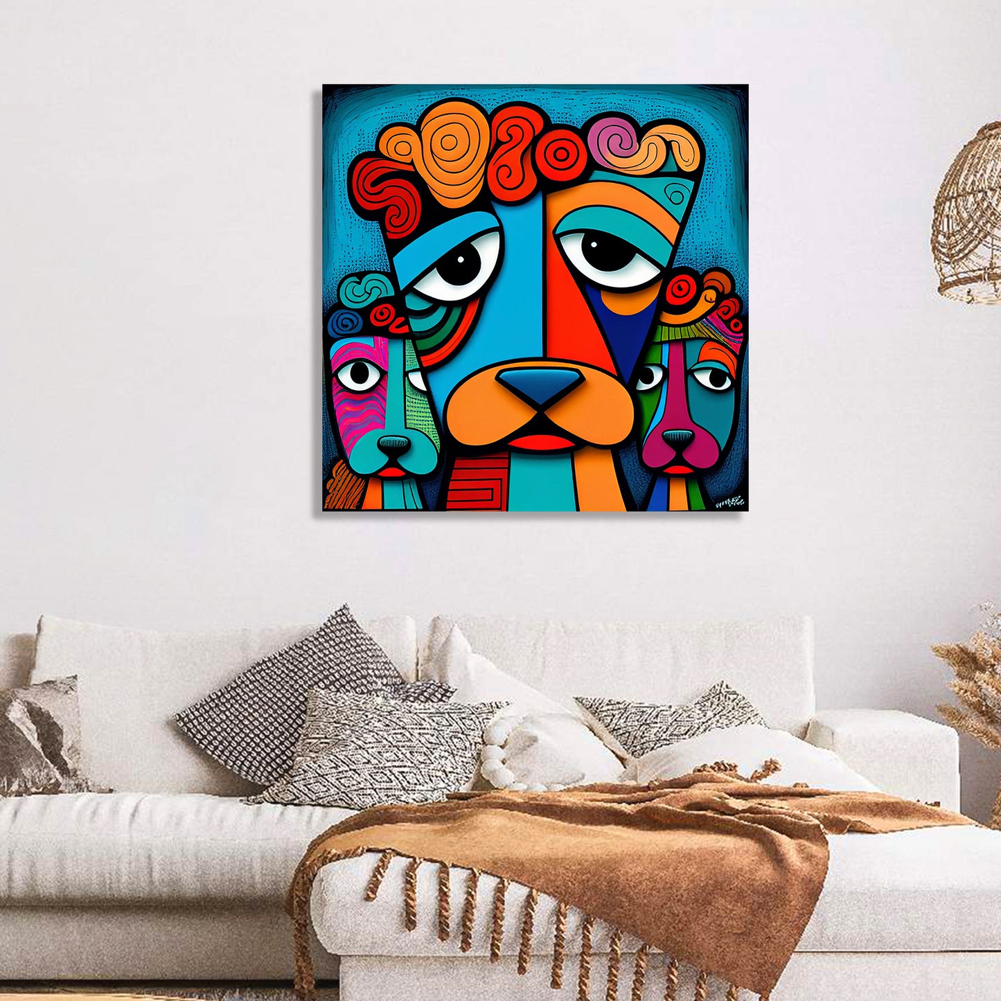 Vibrant Modern Art Canvas Print for Living Room Bedroom Home and Office Wall Decor