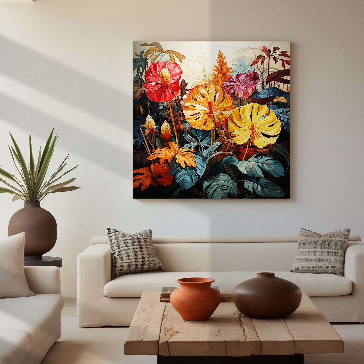 Nature Inspired Vibrant Leaf Canvas Print for Living Room Bedroom Home and Office Wall Decor