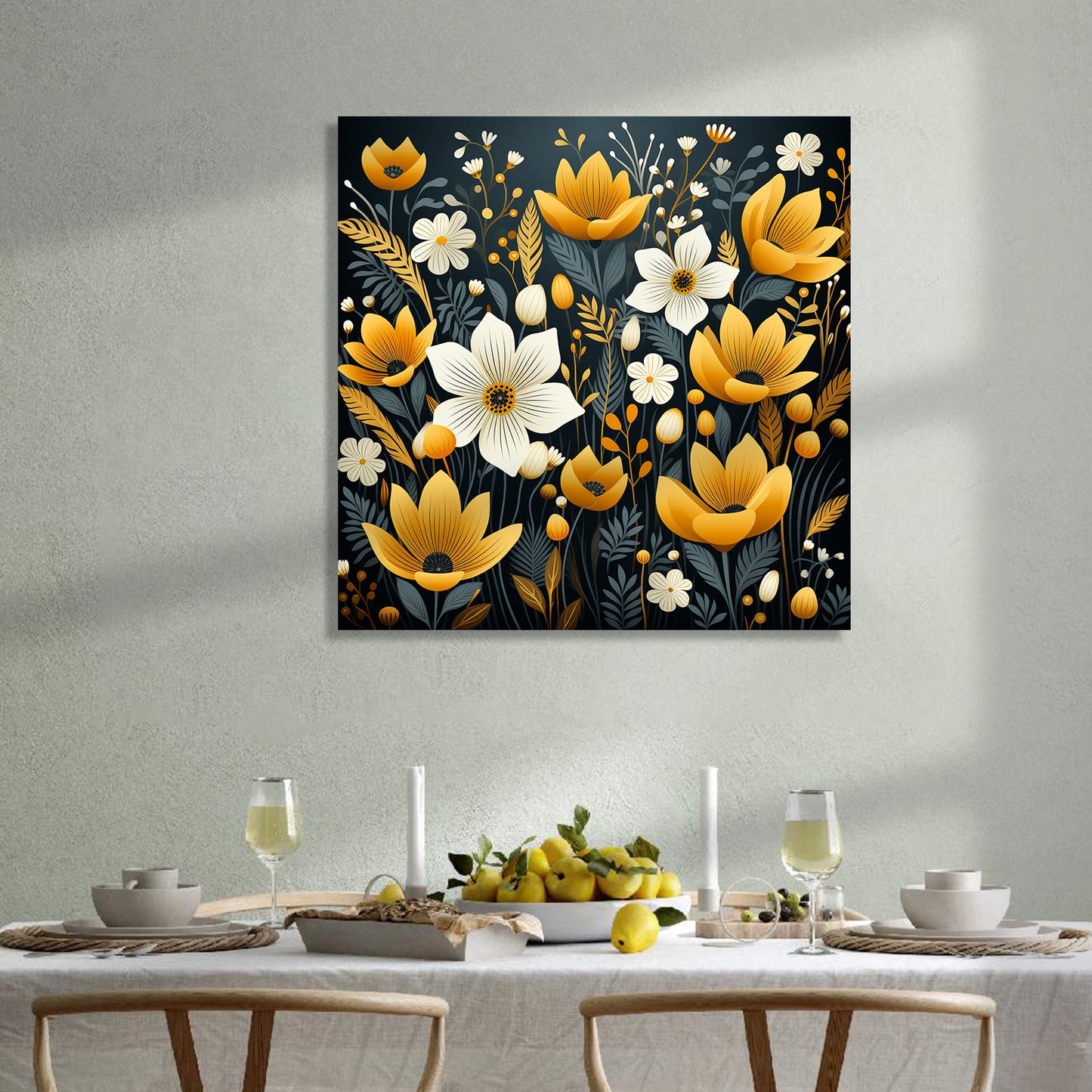 Vibrant Floral Canvas Print for Living Room Bedroom Home and Office Wall Decor