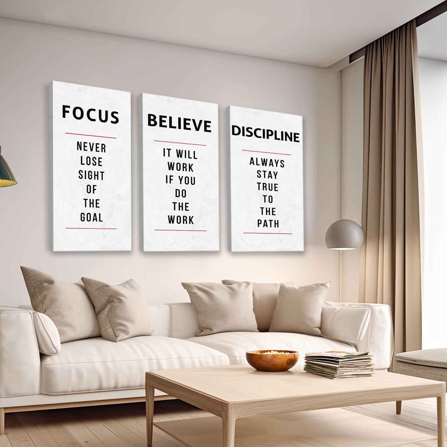 Motivational Canvas Art Print Set For Home Decor