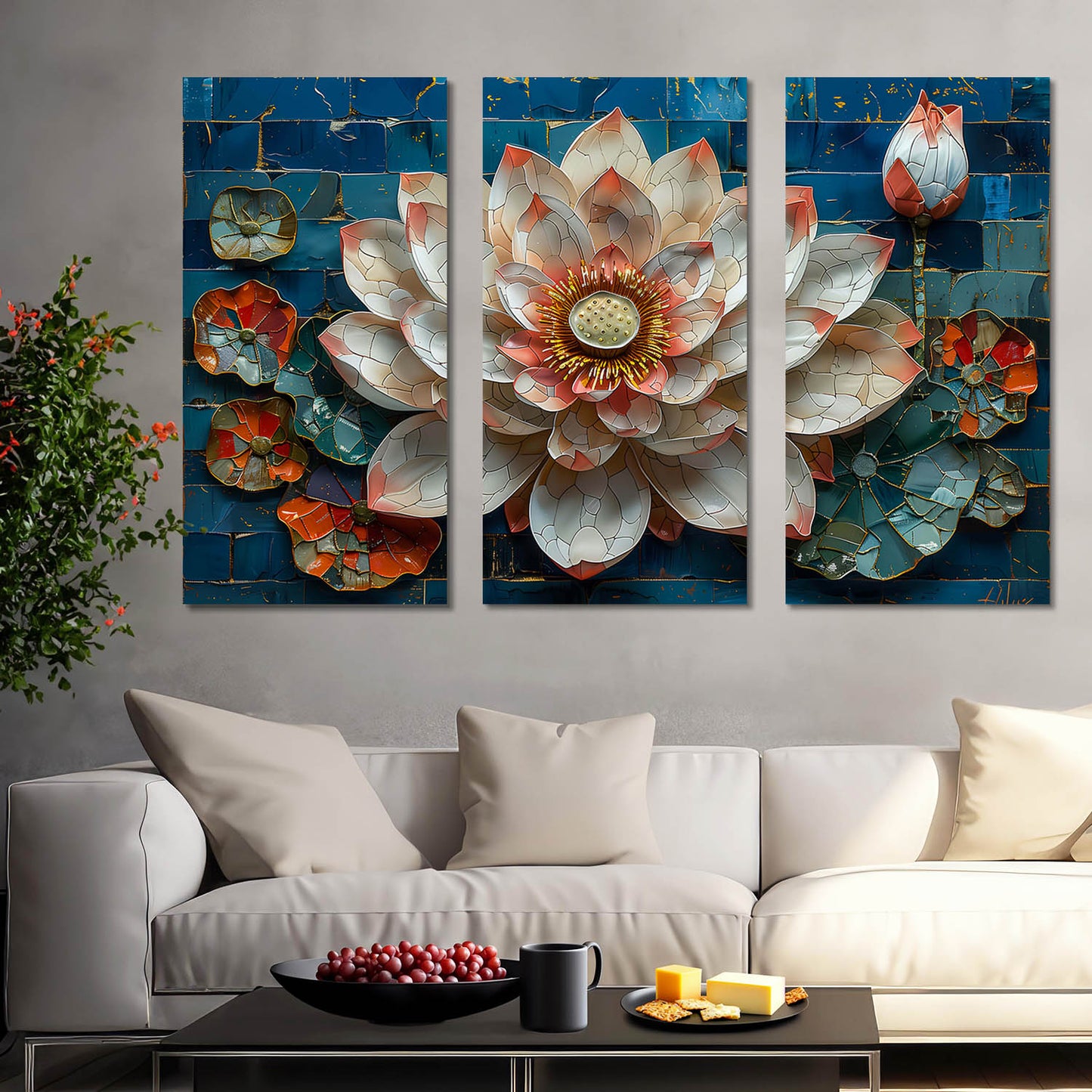 Lotus Flower Canvas Wall Print for Wall Decoration