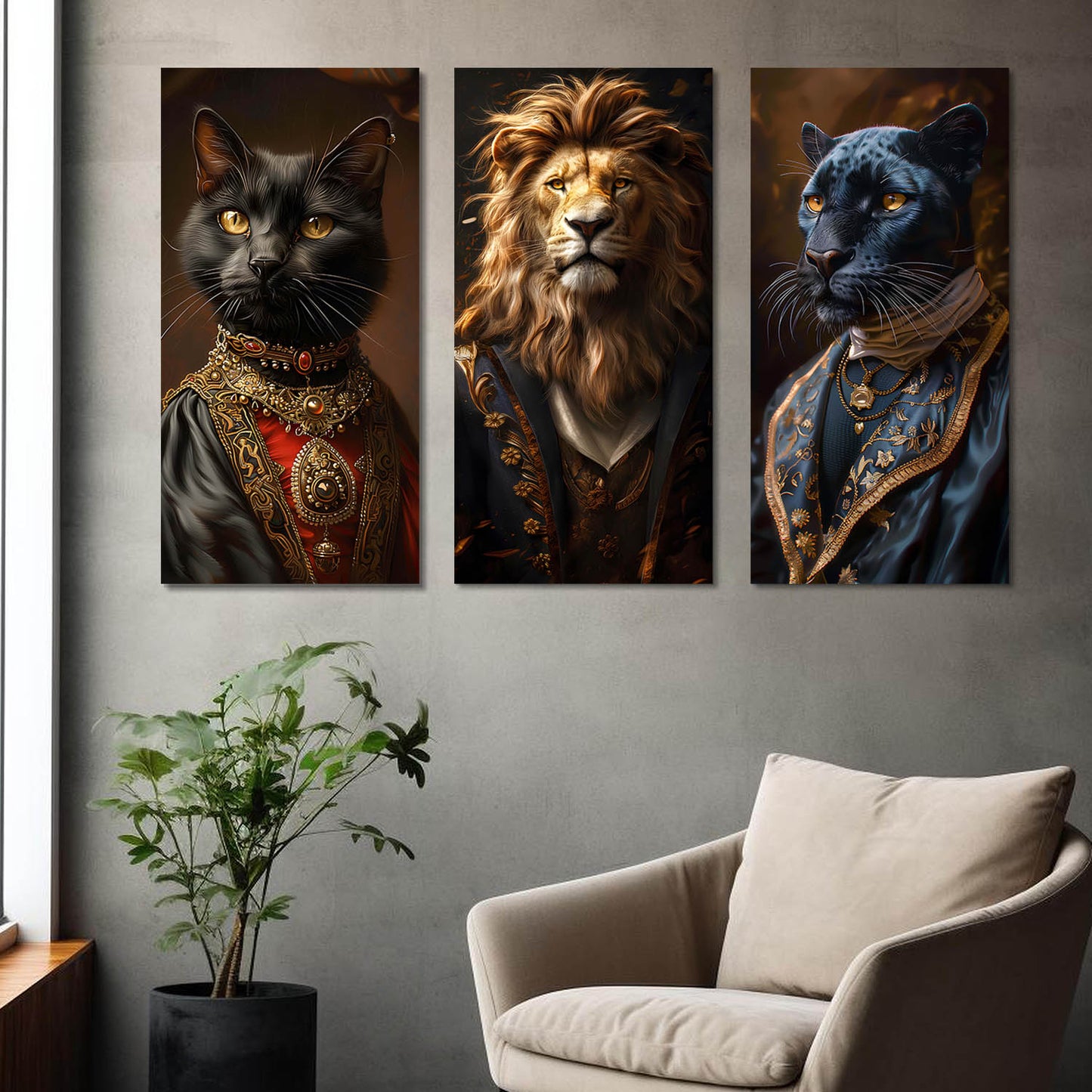 Bold Animals Canvas Wall Print for Wall Decoration