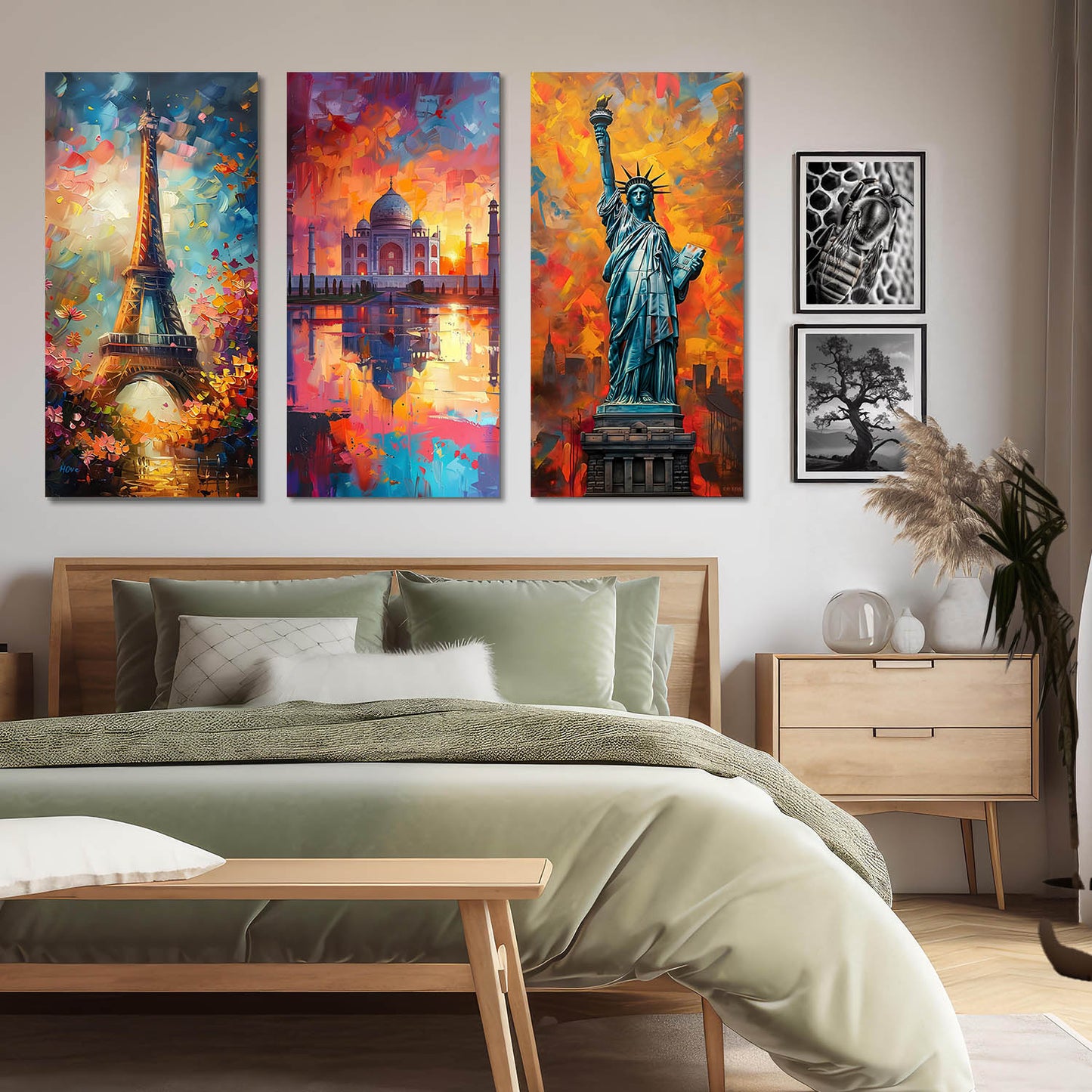Travel Inspired Vibrant Canvas Wall Print for Wall Decoration