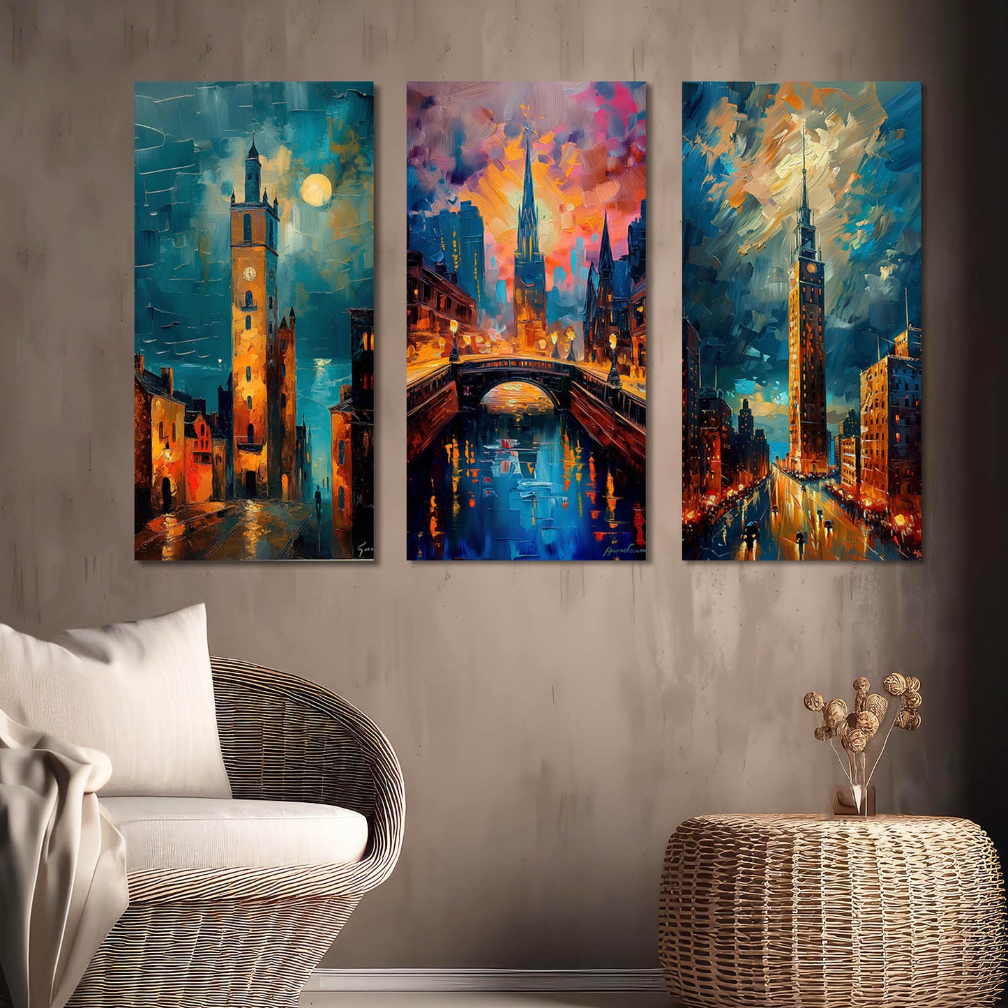 Iconic City Canvas Wall Print for Living Room Wall Decoration