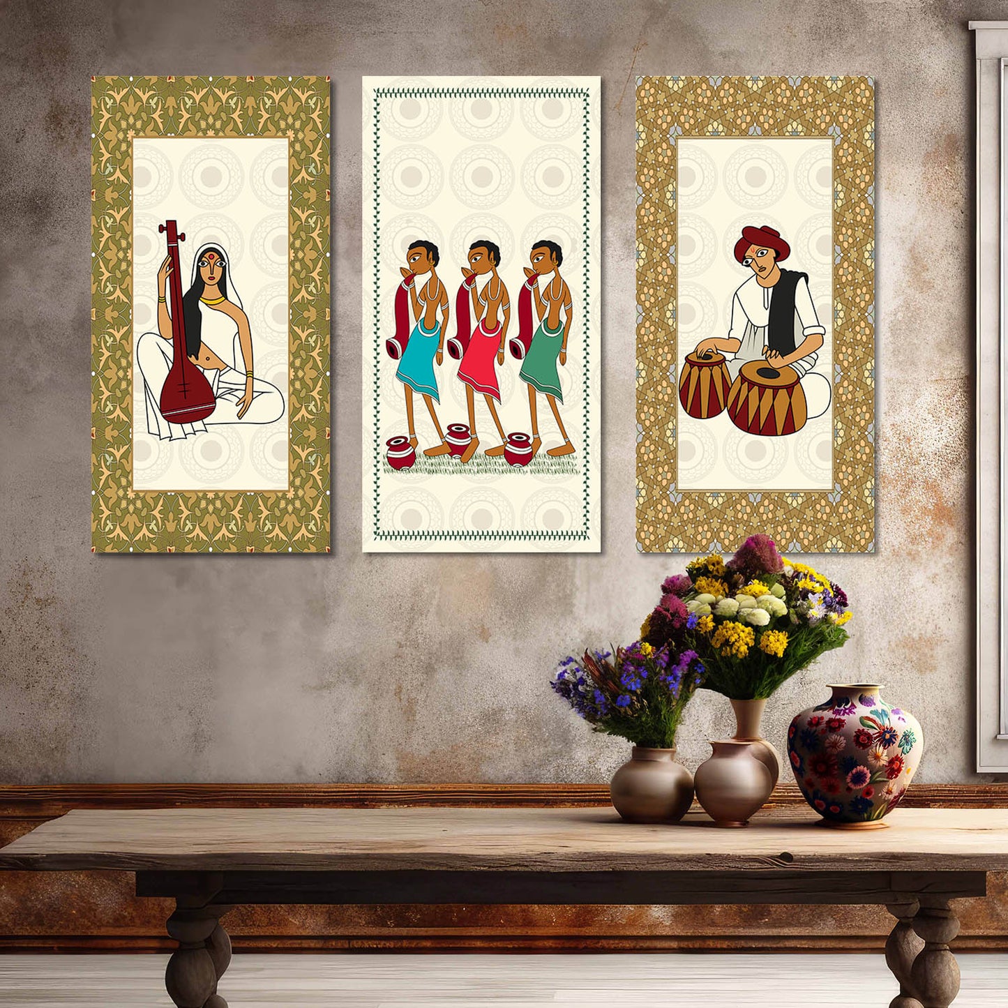 Gond Wall Art Canvas, Wall Print for Living Room Wall Decoration