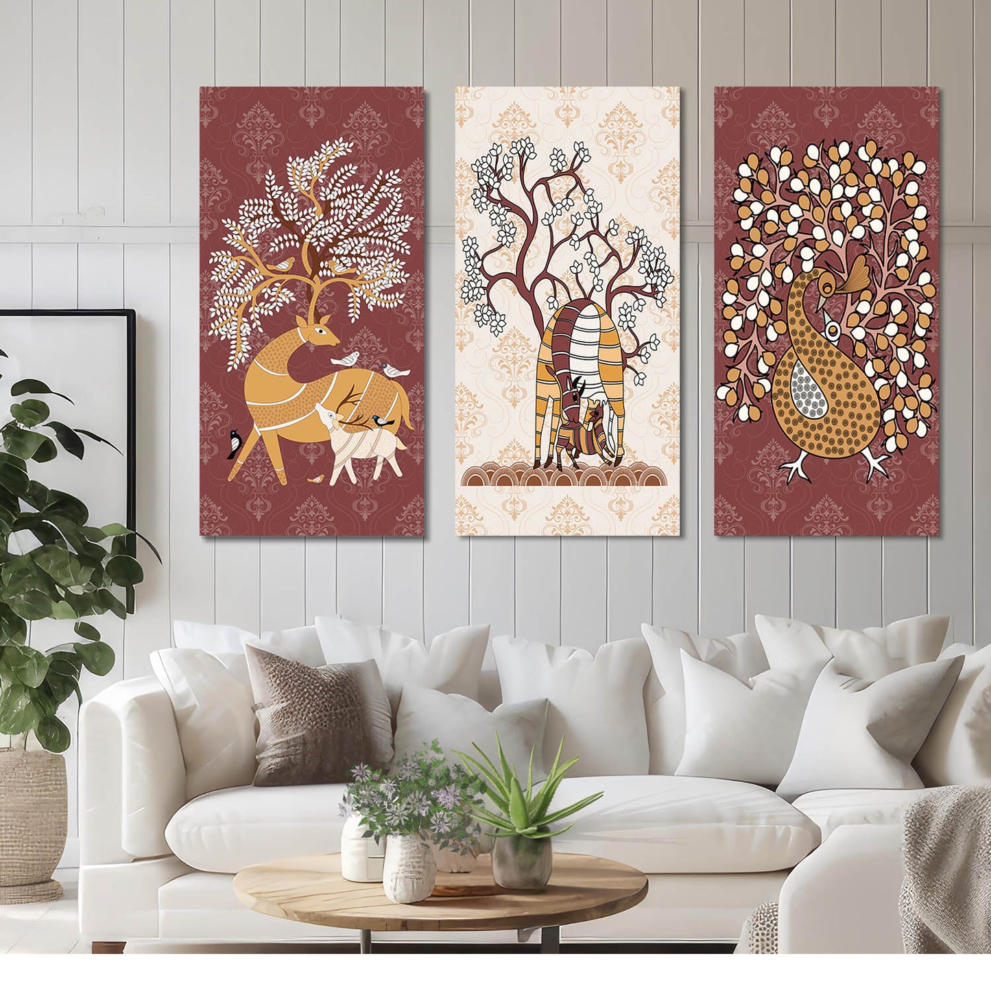 Gond Wall Art Canvas, Wall Print for Living Room Wall Decoration