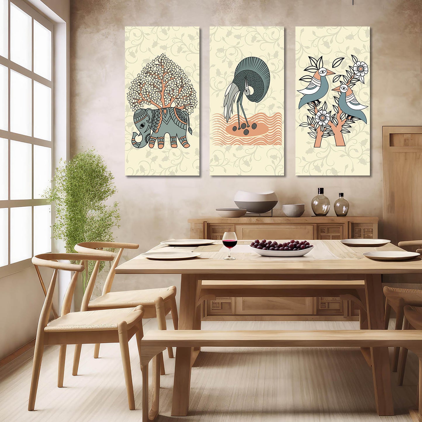 Gond Wall Art Canvas, Wall Print for Living Room Wall Decoration