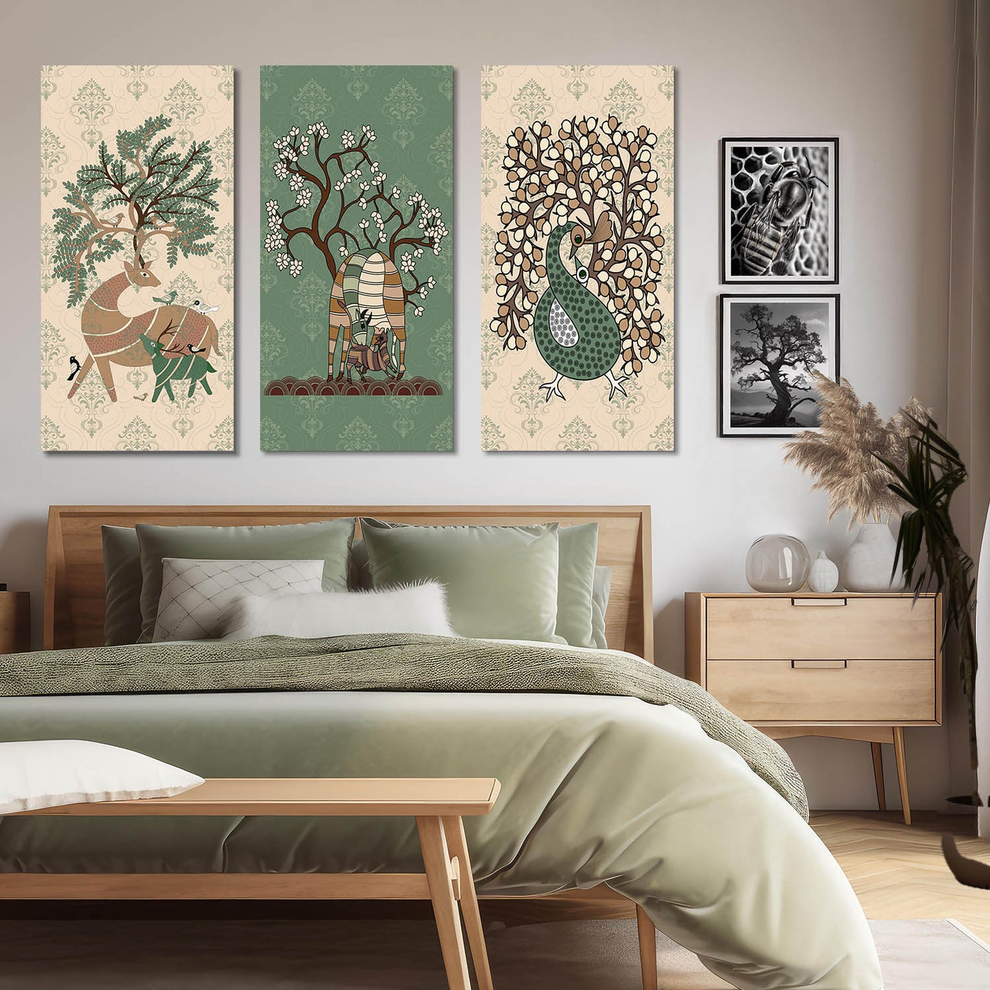 Gond Wall Art Canvas, Wall Print for Living Room Wall Decoration