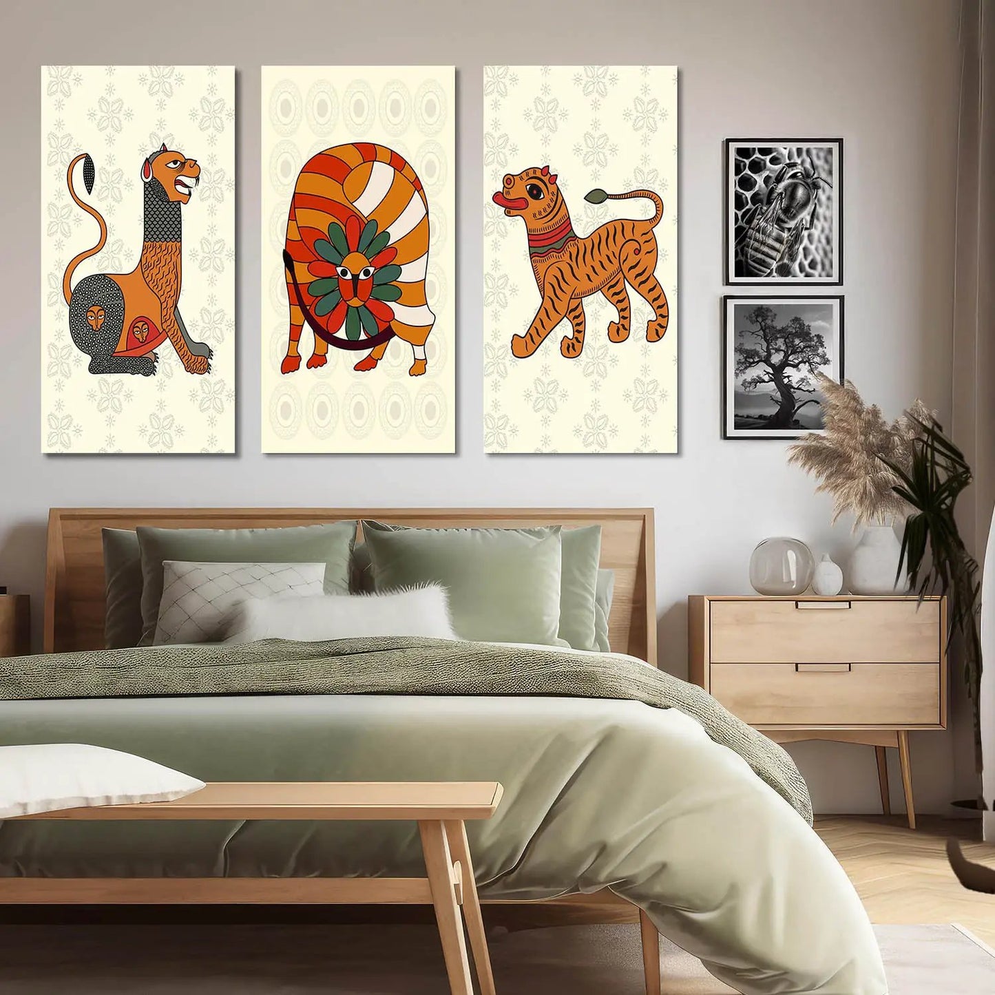 Gond Wall Art Canvas, Wall Print for Living Room Wall Decoration