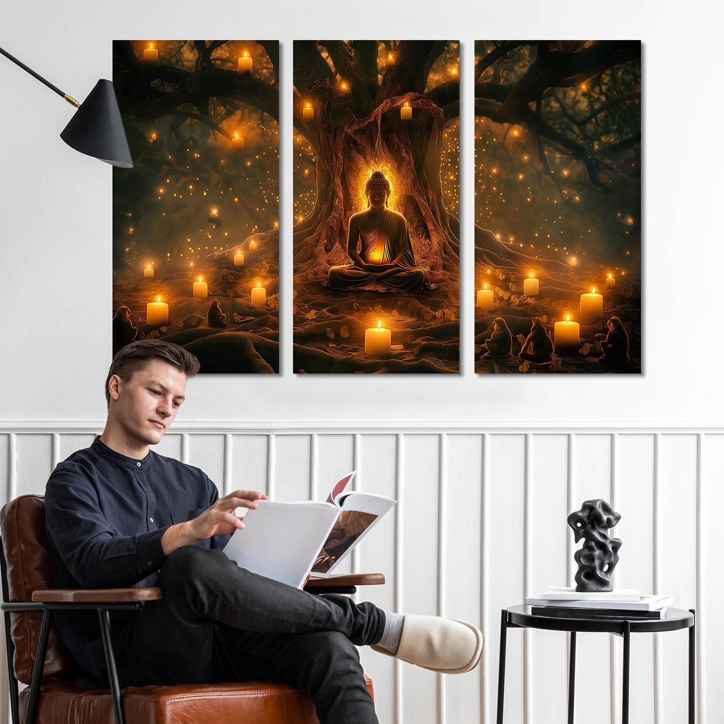 Buddha Wall Art Canvas, Wall Print for Living Room Wall Decoration
