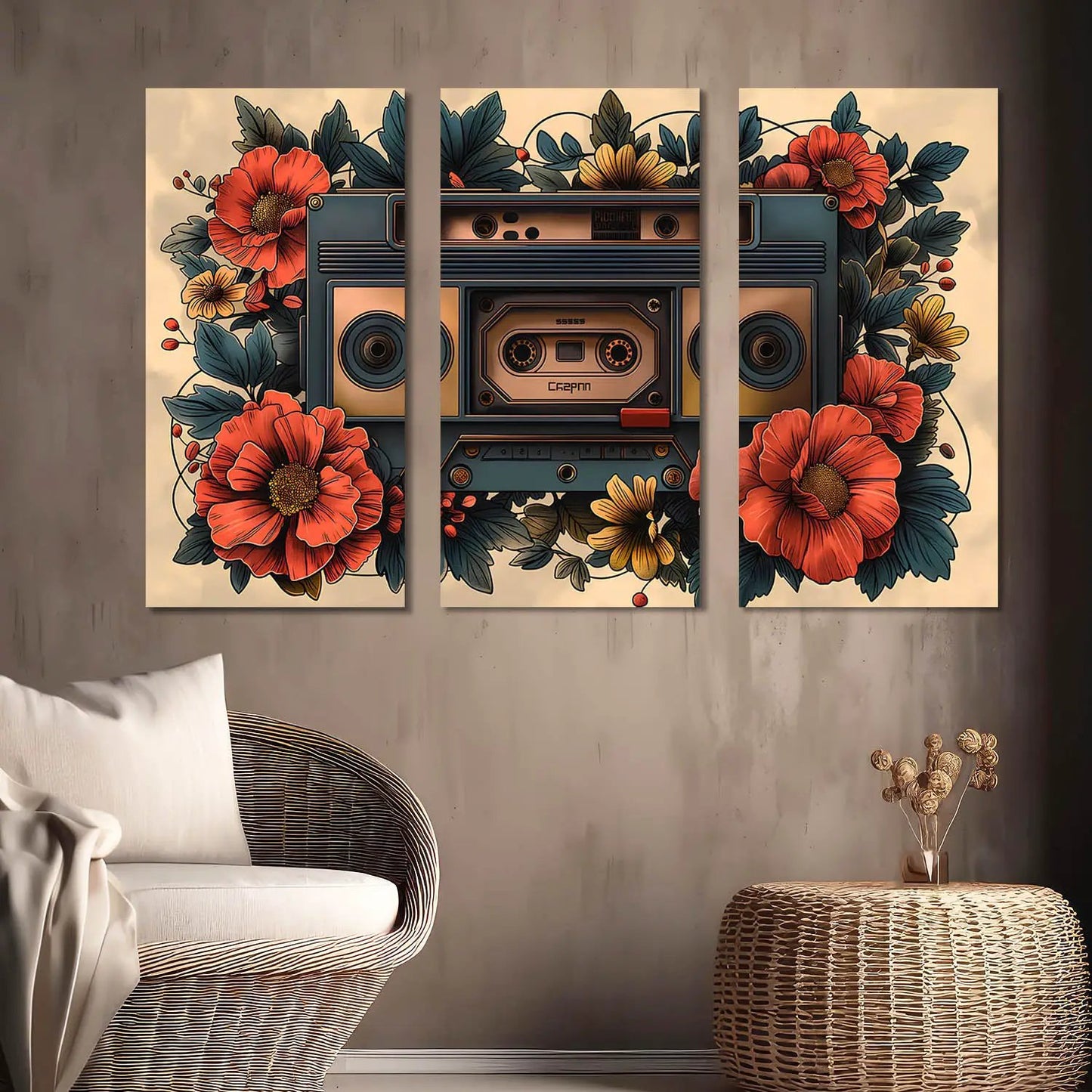 Retro Wall Art Canvas, Wall Print for Living Room Wall Decoration