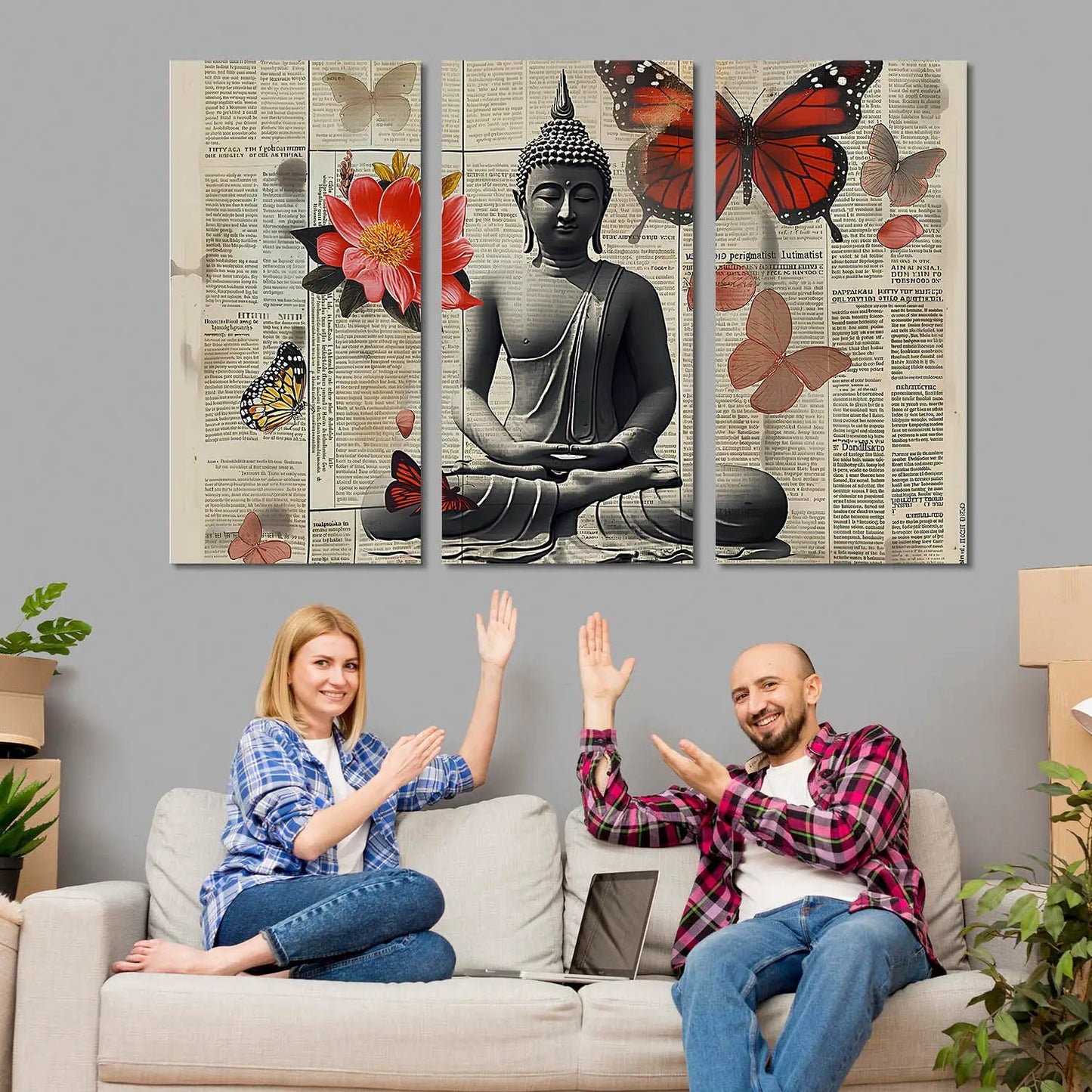 Buddha Wall Art Canvas, Wall Print for Living Room Wall Decoration