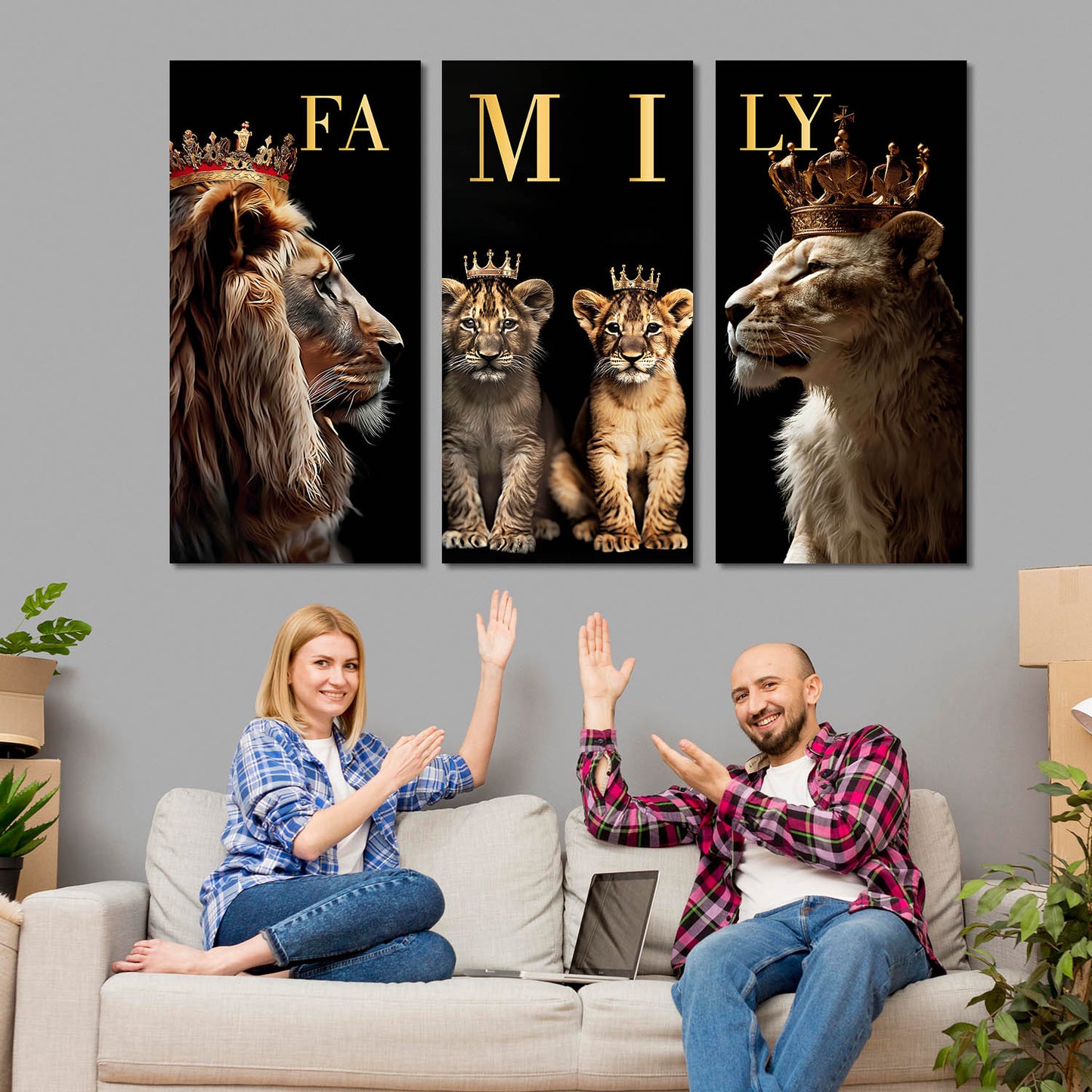 Lion Modern Wall Art Canvas, Wall Print for Living Room Wall Decoration