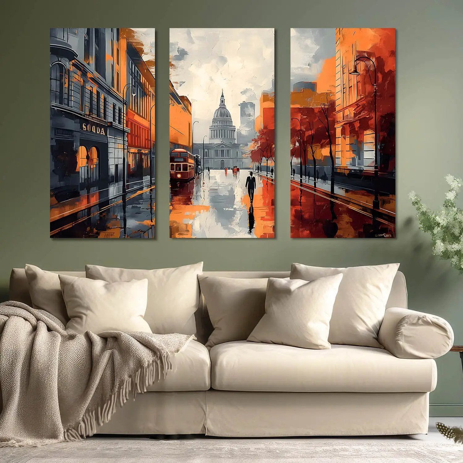 View of City View Wall Art Canvas Art Set For Home Décor canvas painting wall ...