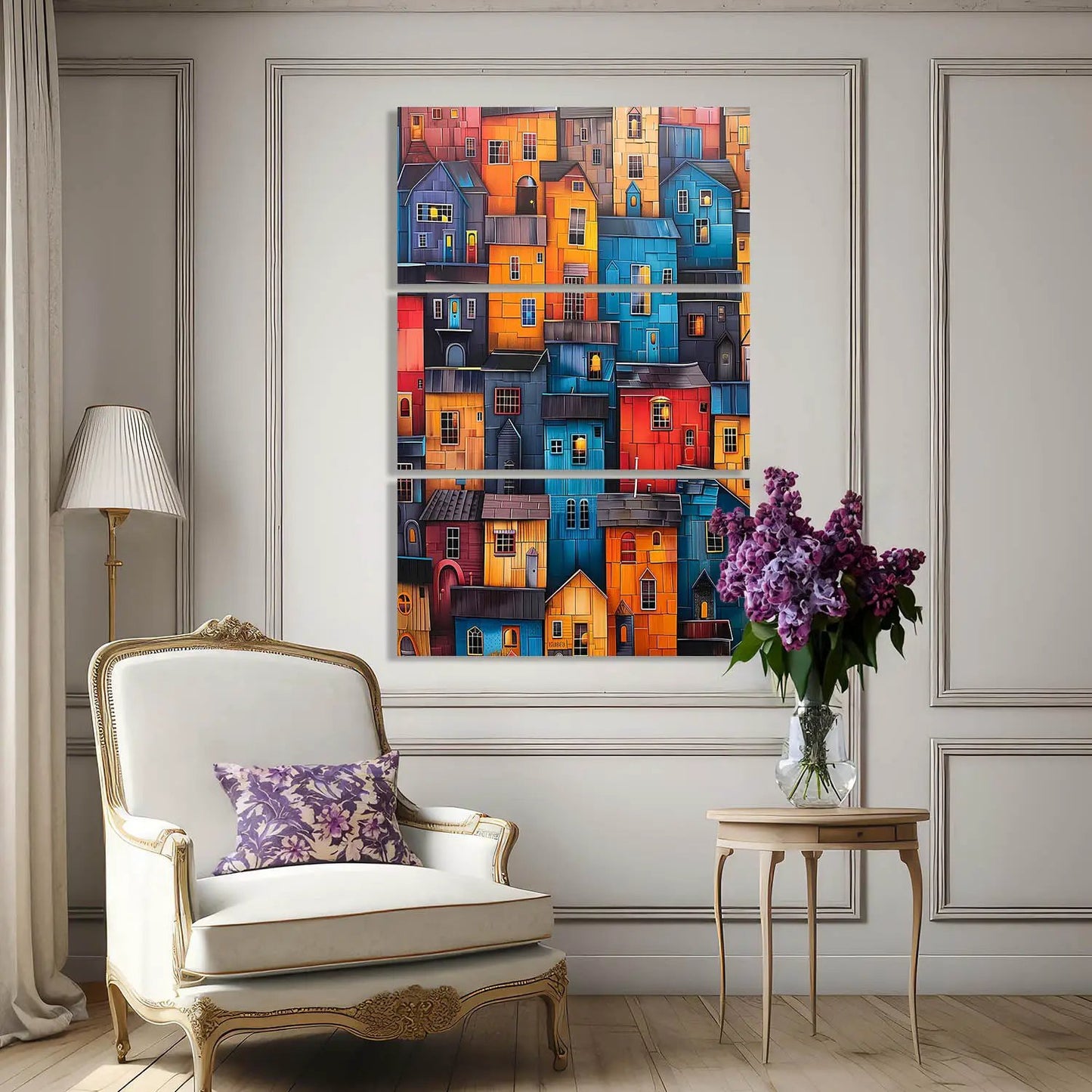 Abstract City View Wall Art Canvas For Home Décor Office Living Room