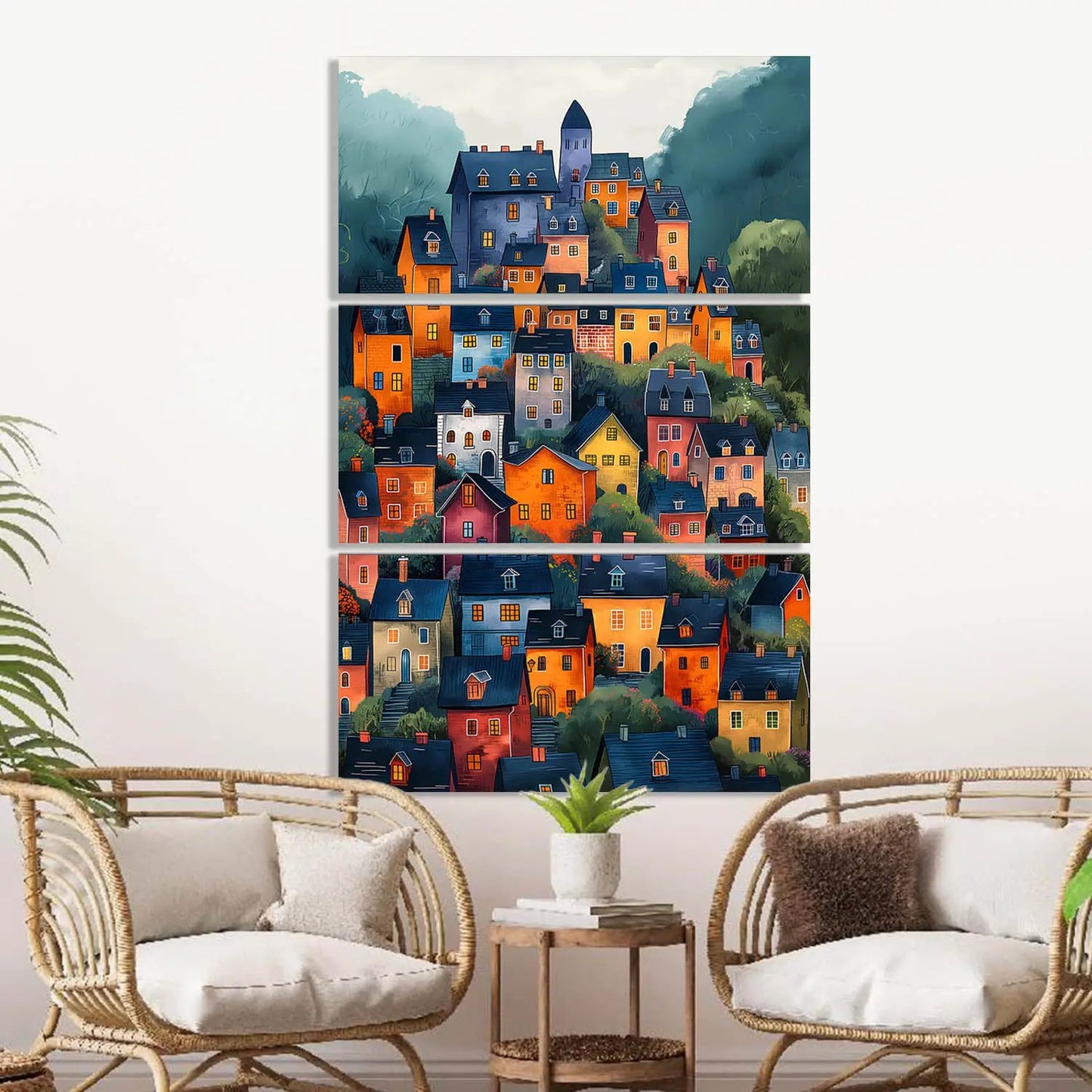 Abstract City View Wall Art Canvas For Home Décor Office Living Room