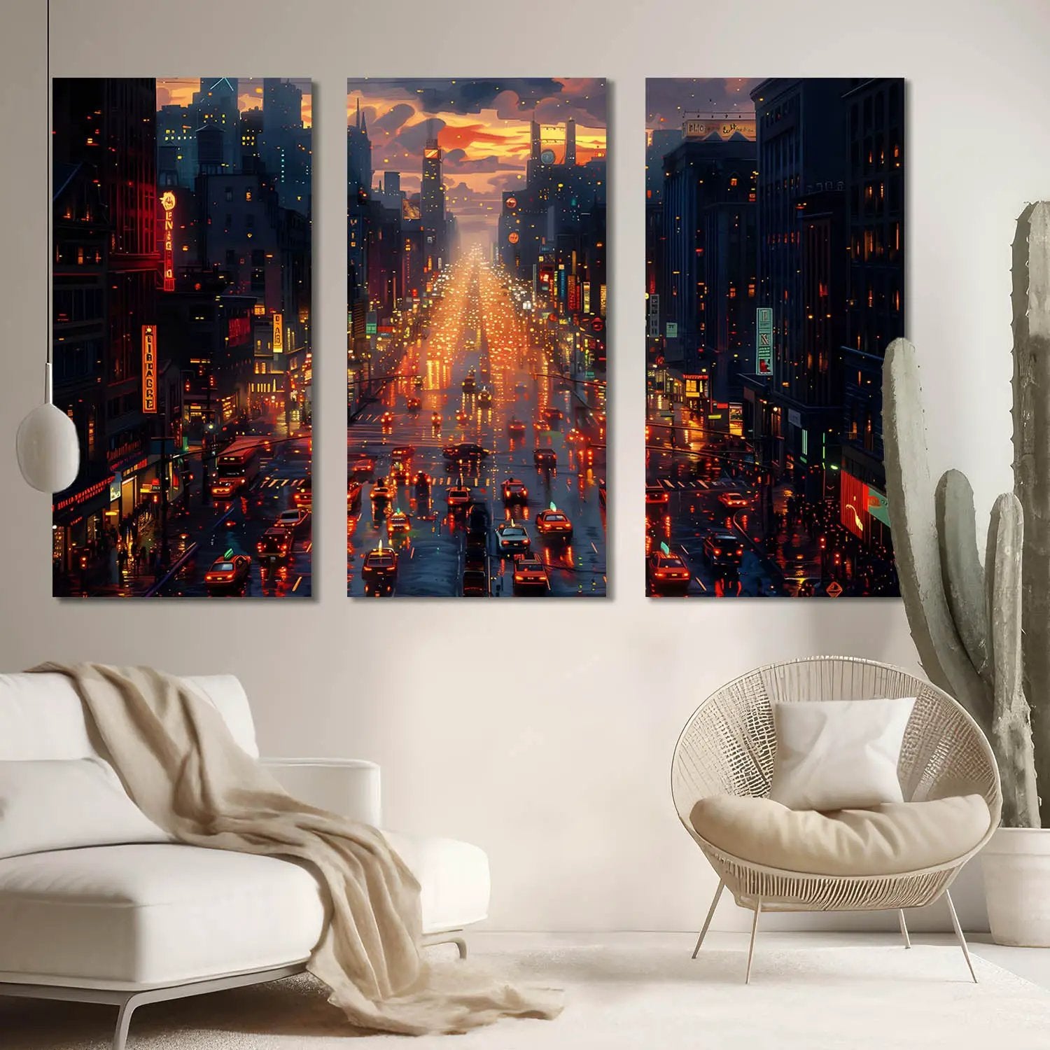 View of City View Wall Art Canvas For Wall Décor canvas painting wall painting ...