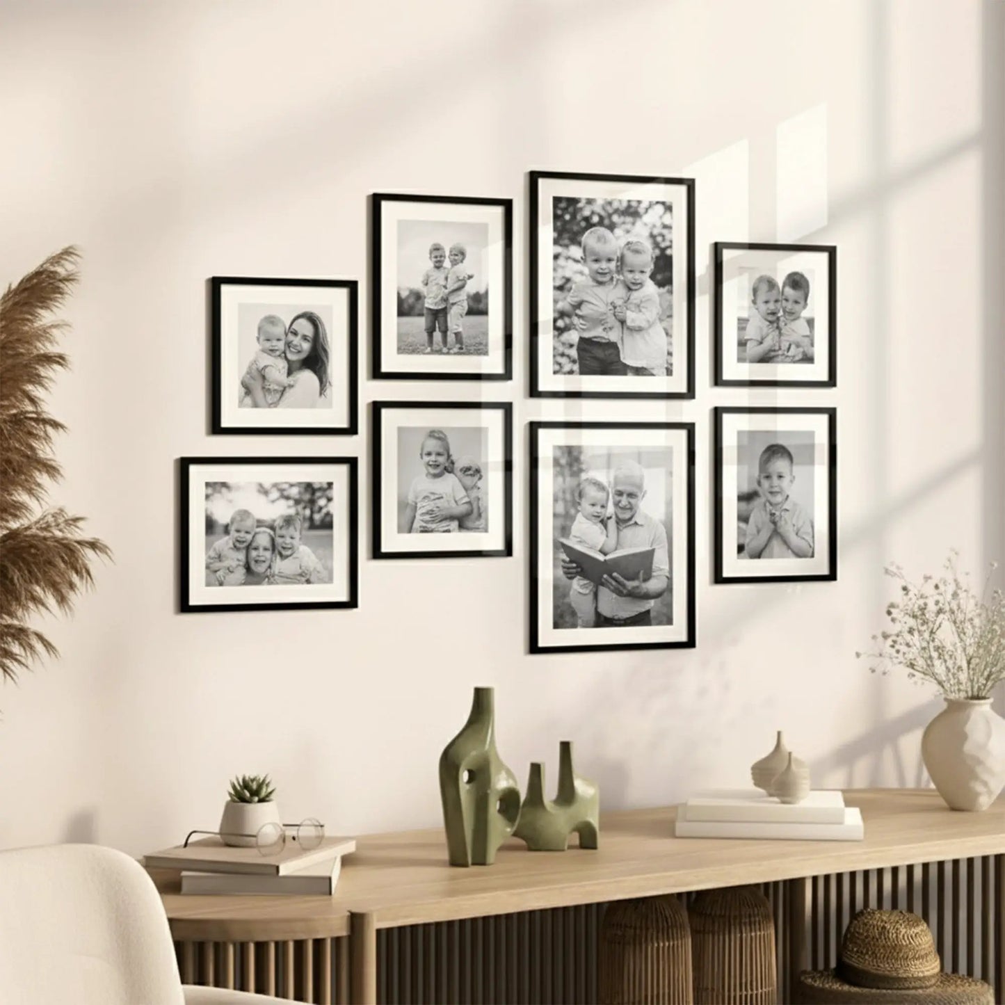 Photo Frame For Wall | Aesthetic Collage Picture Frames For Wall Decor | Rectangular Photo Frames For Home Decor Office Livingroom Bedroom | Set of 8