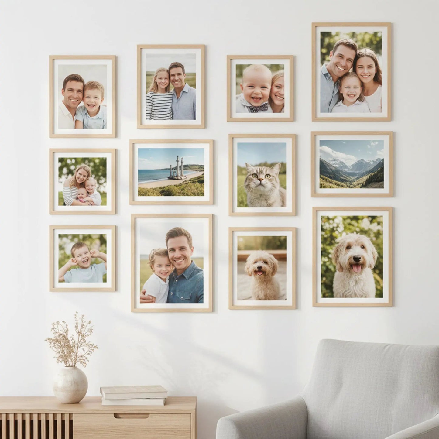 Photo Frame For Wall decoration | Wooden Frames For living room Office | Aesthetic Frames For Wall Decor Gifts | Photo frame for Home Decor Bedrrom | Set of 12