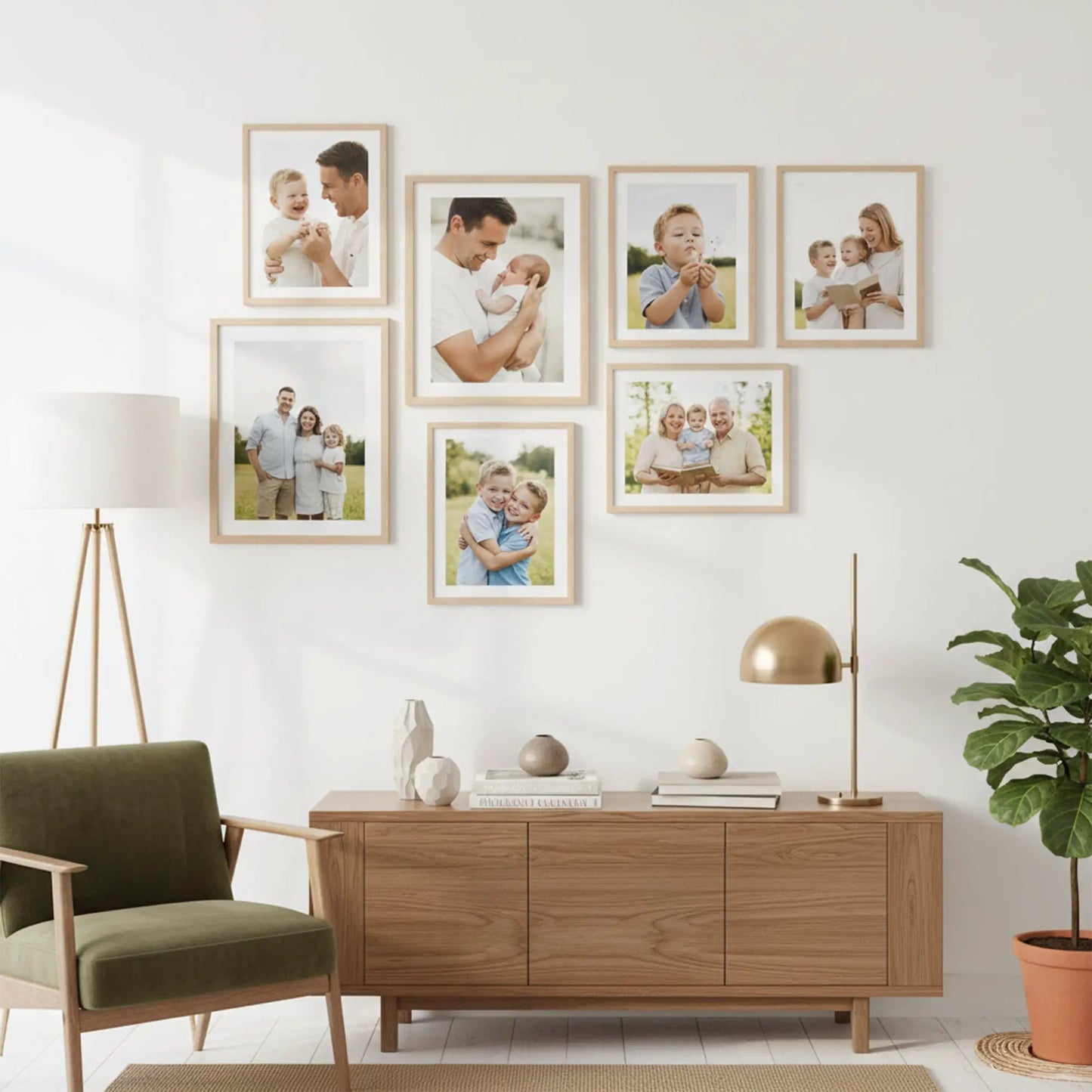 Photo Frame For Wall Decor | Wooden Frames For Wall Decoration | Aesthetic Collage Picture Frames | Rectangular Photo Frame For Home Decor Office | Set of 7