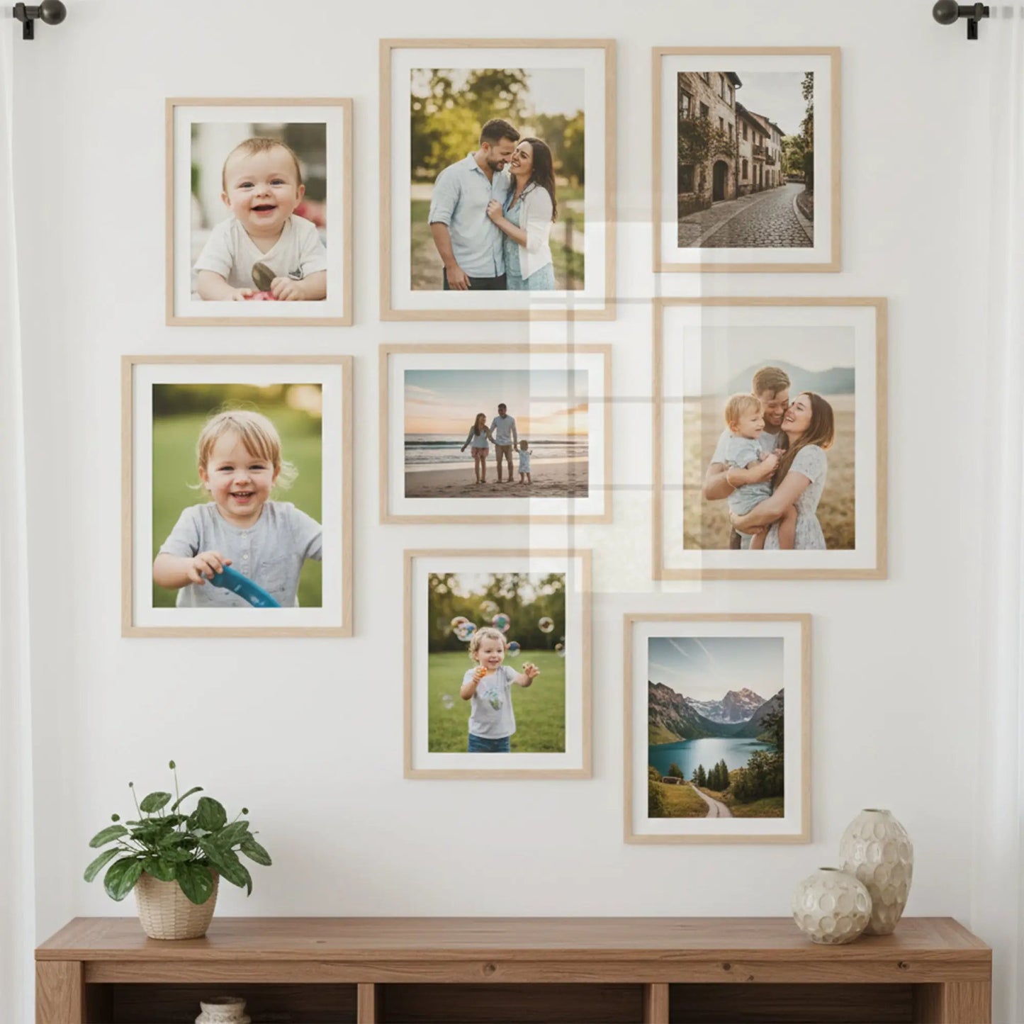 Photo Frame For Wall | Aesthetic Collage Picture Frames For Wall Decor | Rectangular Photo Frames For Home Decor Office Livingroom Bedroom | Set of 8