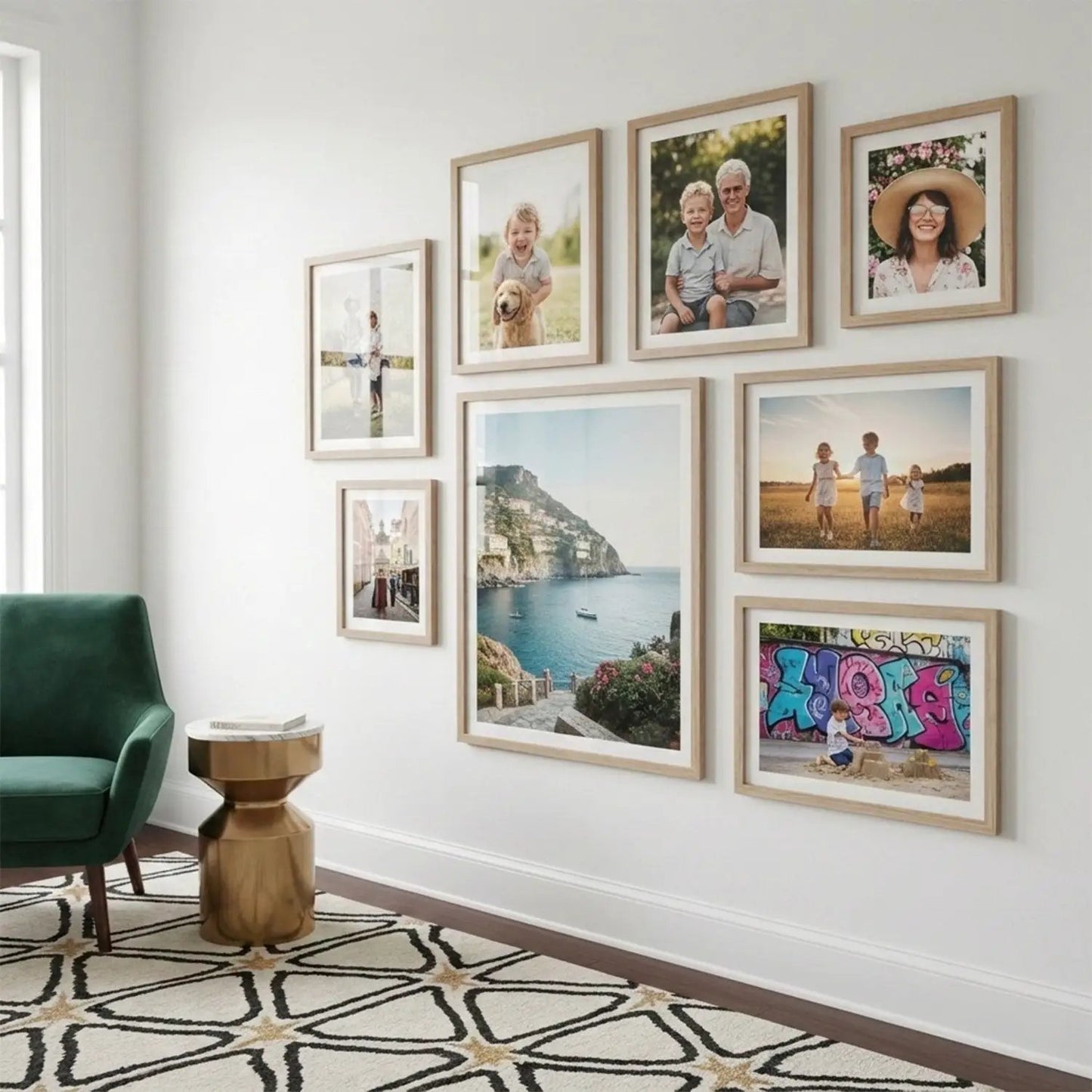 Photo Frame For Wall Decor | Wooden Frames For Wall Decoration | Aesthetic Collage Picture Frames | Rectangular Photo Frame For Home Decor Office | Set of 8