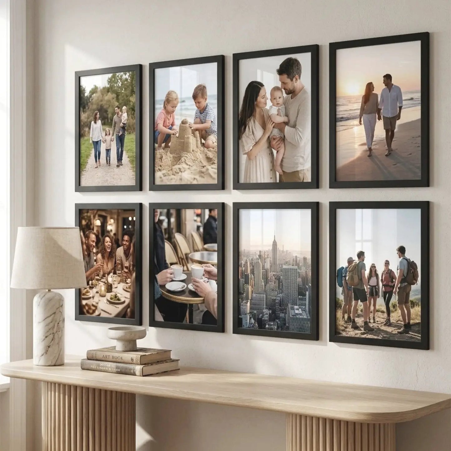 Aesthetic Photo Frame for Wall Decoration | Wooden Frames for Bedroom Living Room | Certificate Frame | Photo Frame for Certificate A4 Size Set of 8