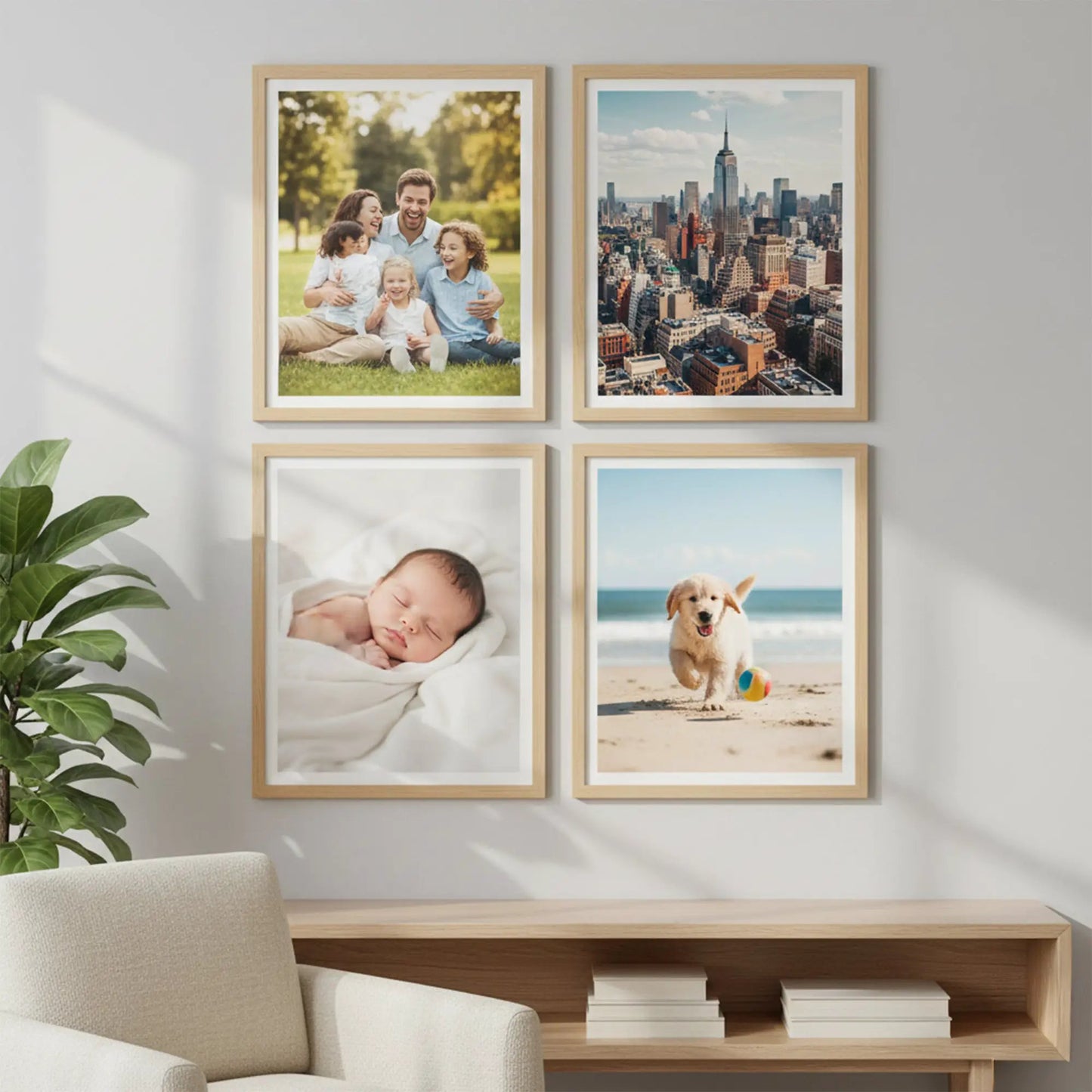 Photo Frame For Wall | Aesthetic Collage Picture Frames For Wall Decor | Rectangular Photo Frames For Home Decor Office Livingroom Bedroom | Set of 4