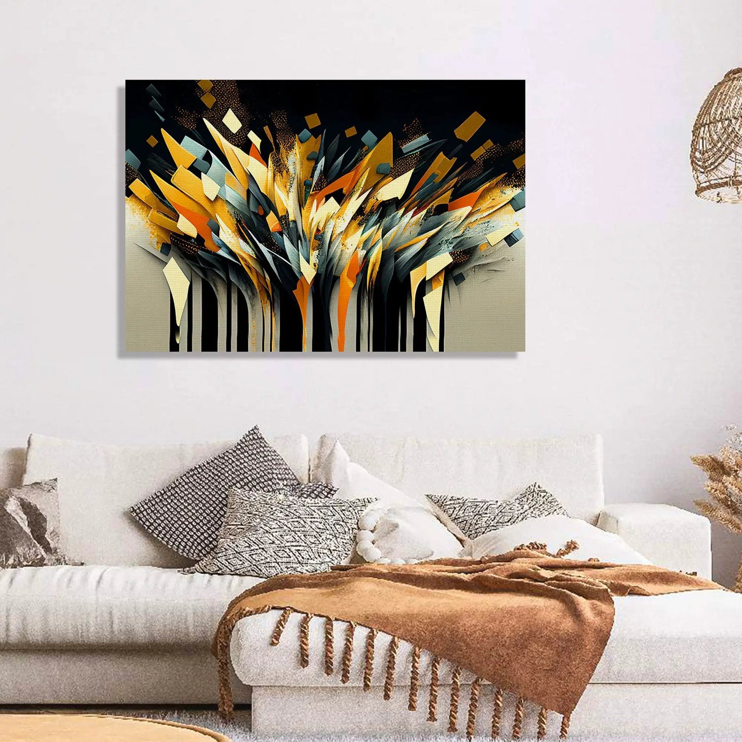 Modern Art Canvas Painting - Vibrant Abstract Art Canvas for Living Room Wall Decor-Kotart