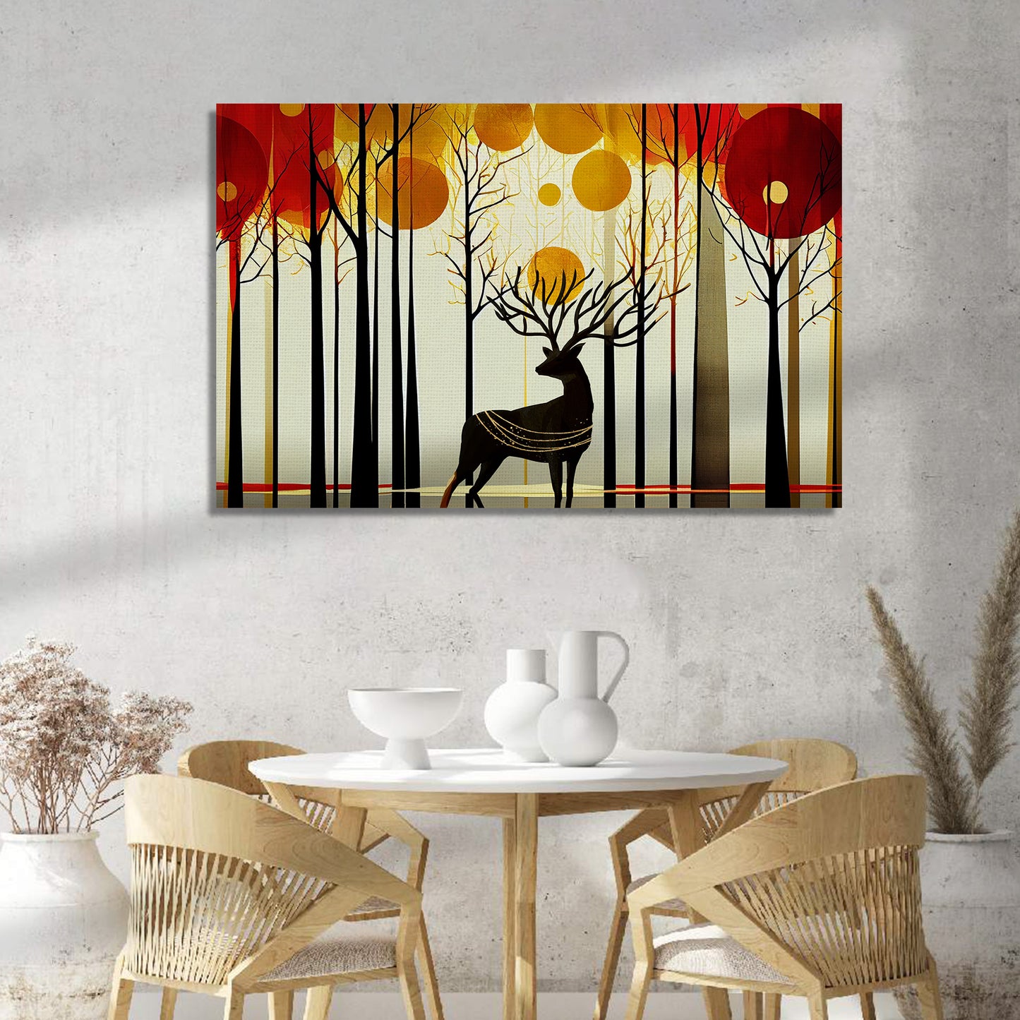 Modern Art Canvas for Wall Decor - Beautiful deer Art Canvas Painting-Kotart