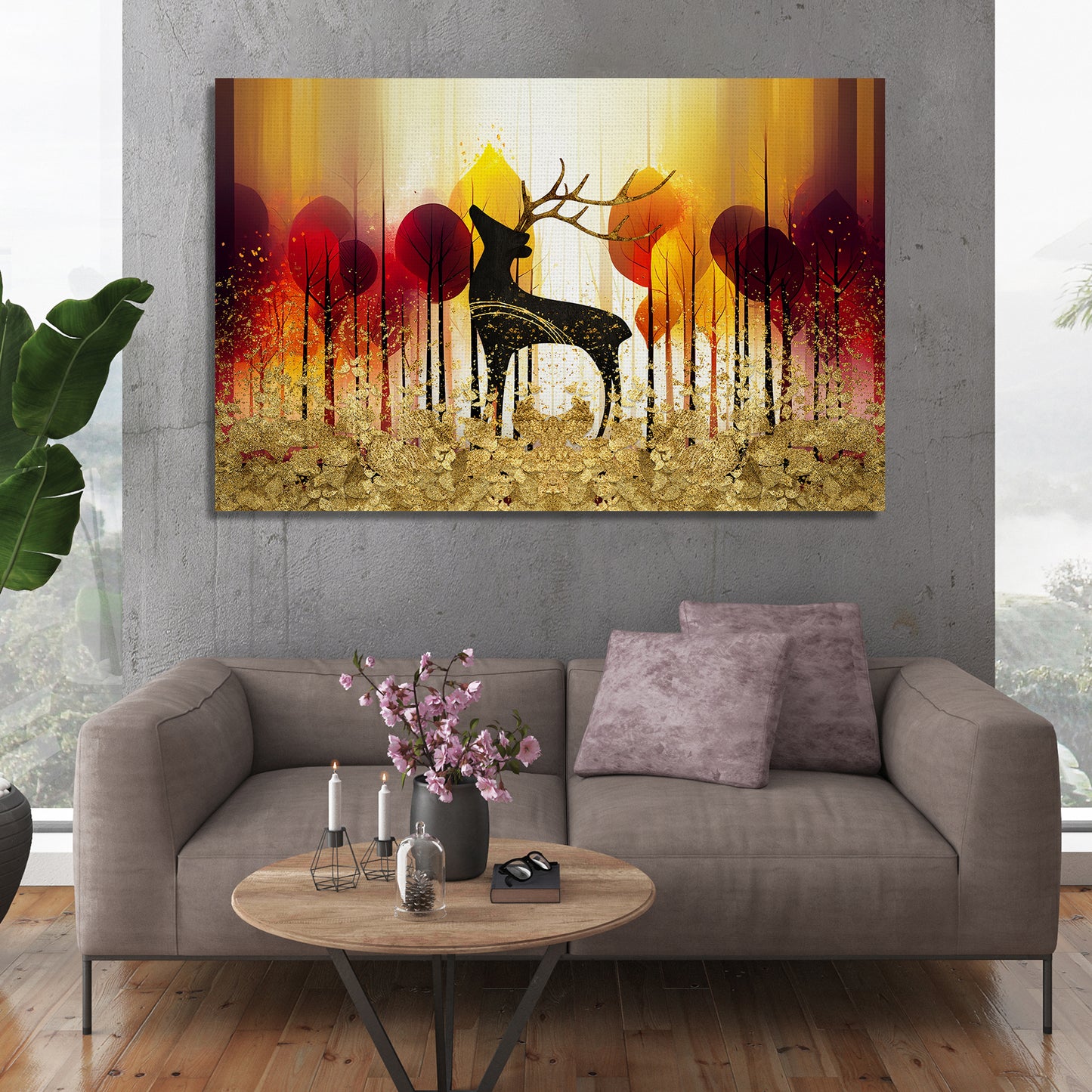 Modern Art Canvas for Wall Decor - Beautiful deer Art Canvas Painting-Kotart