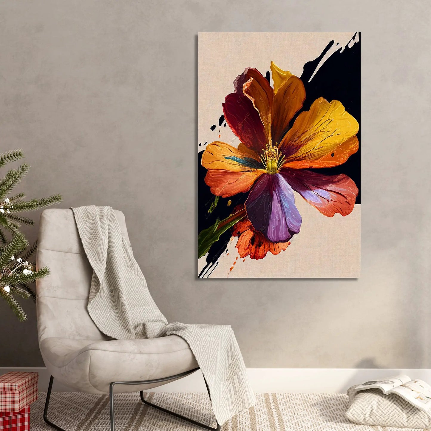 Modern Floral Art Canvas Painting for Wall Decor-Kotart