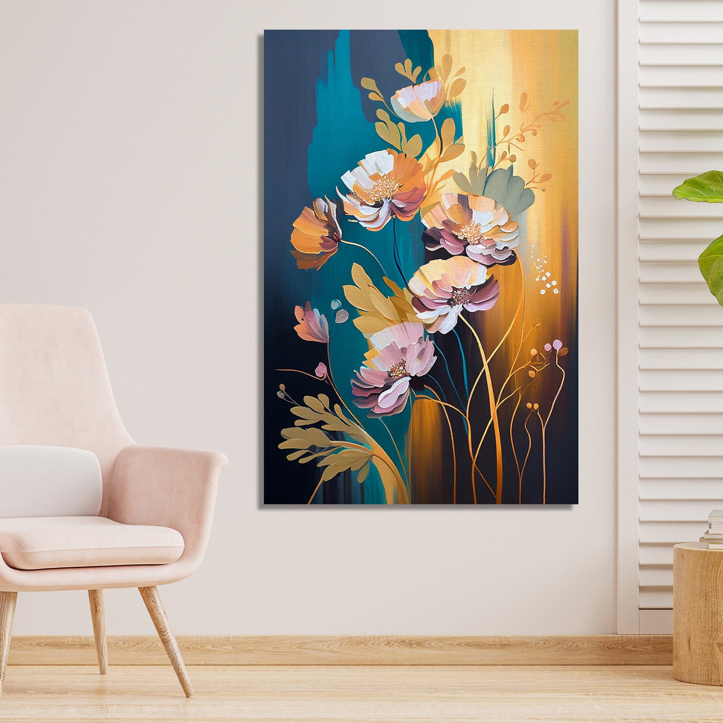 Beautiful Floral Canvas Painting for Living Room Wall Decor-Kotart