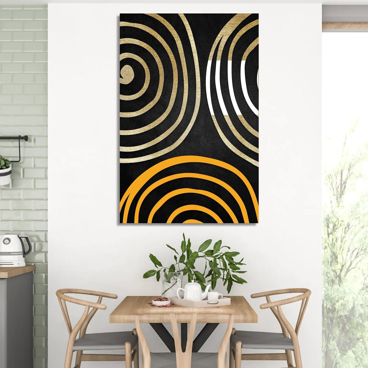 Modern Art Canvas Painting - Classic Black and Golden Canvas-Kotart