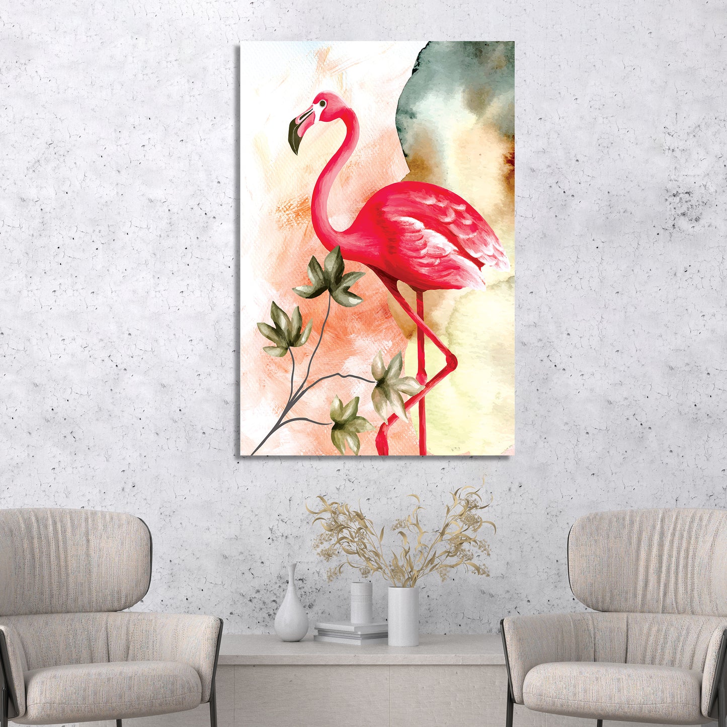 Beautiful Flamingo Canvas Painting for Home Decor - Vibrant Canvas Painting-Kotart