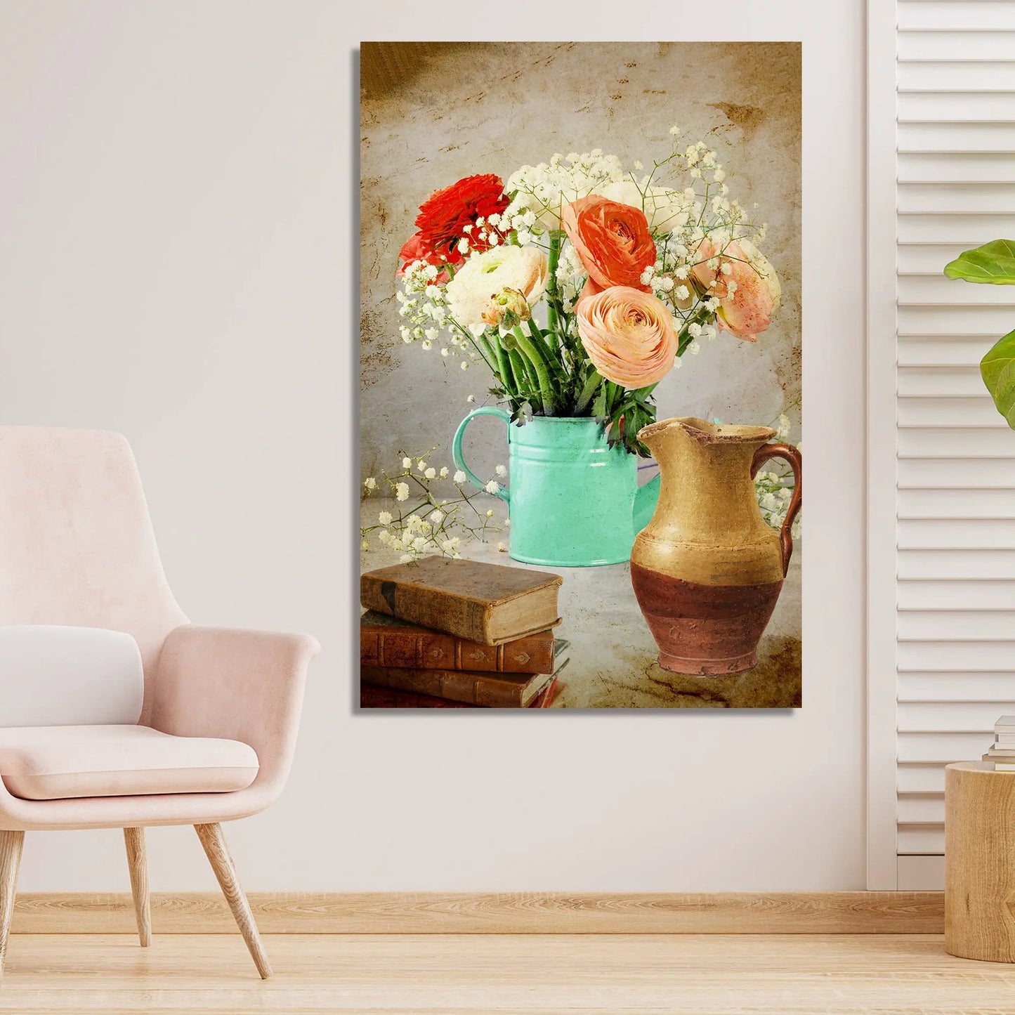 Nature Inspired Beautiful Vibrant Floral Canvas Painting for Wall Decor-Kotart