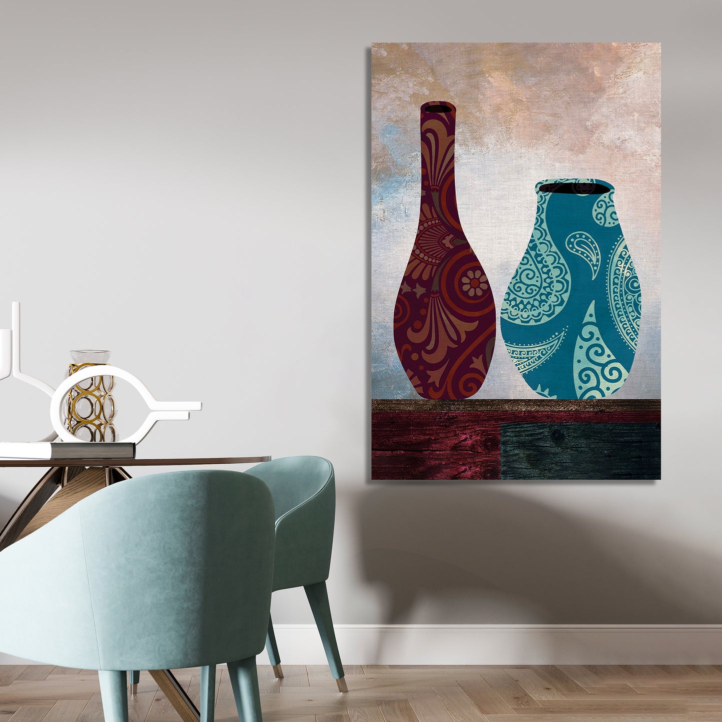 Vibrant Canvas Painting - Beautiful Vases Art Canvas for Wall Decor-Kotart