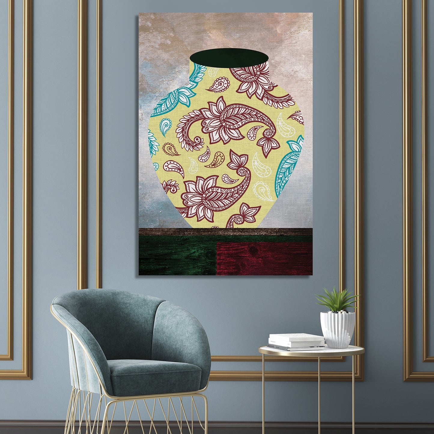 Vibrant Canvas Painting - Beautiful Vases Art Canvas for Wall Decor-Kotart